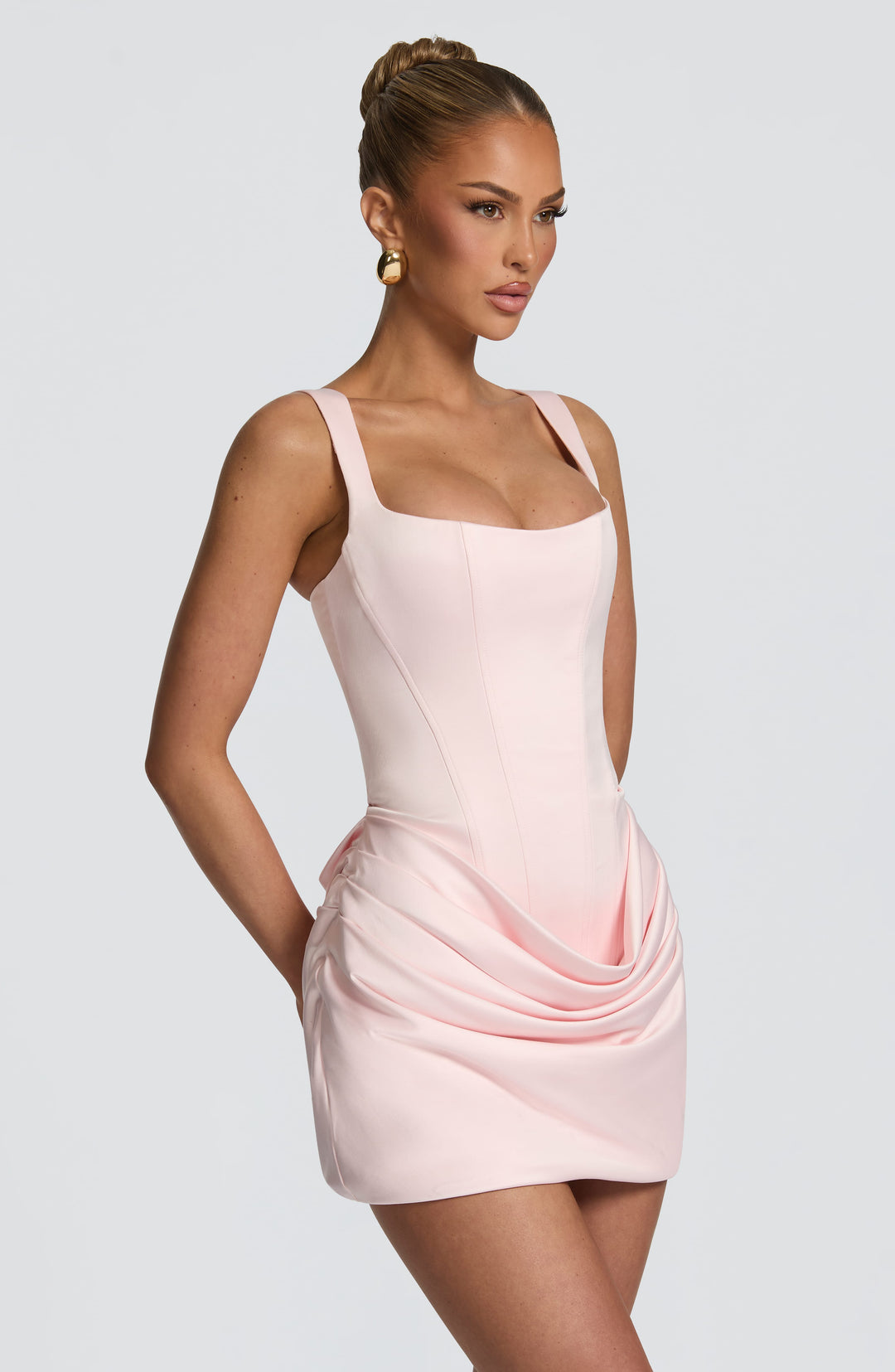 Junaella Mini Dress in Blush by Clandour, product photo 3