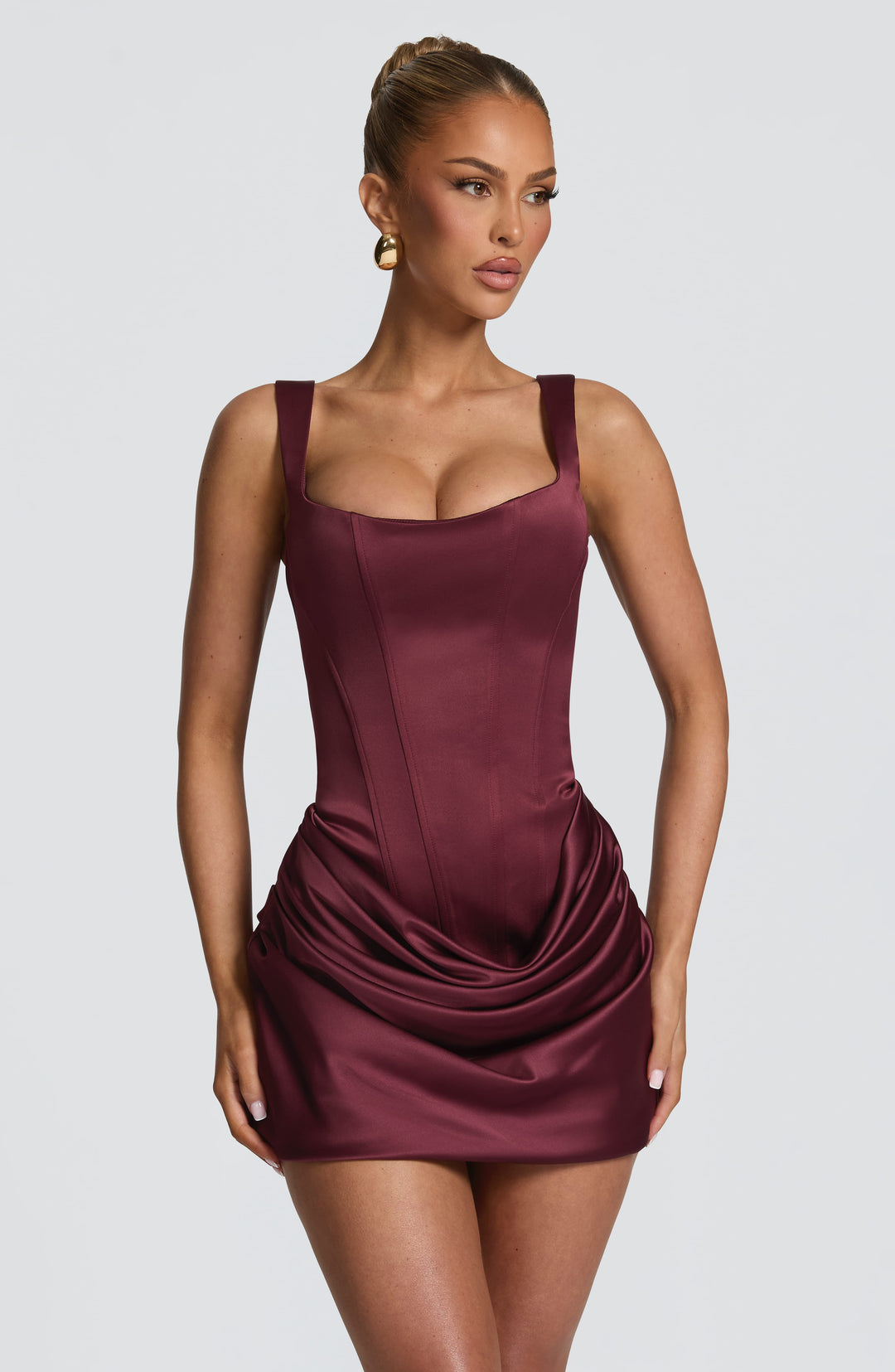 Junaella Mini Dress in Cherry Lacquer by Clandour, product photo 5