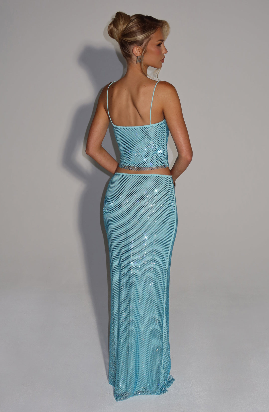 Junaelle Maxi Skirt in Aqua by Clandour, product photo 2