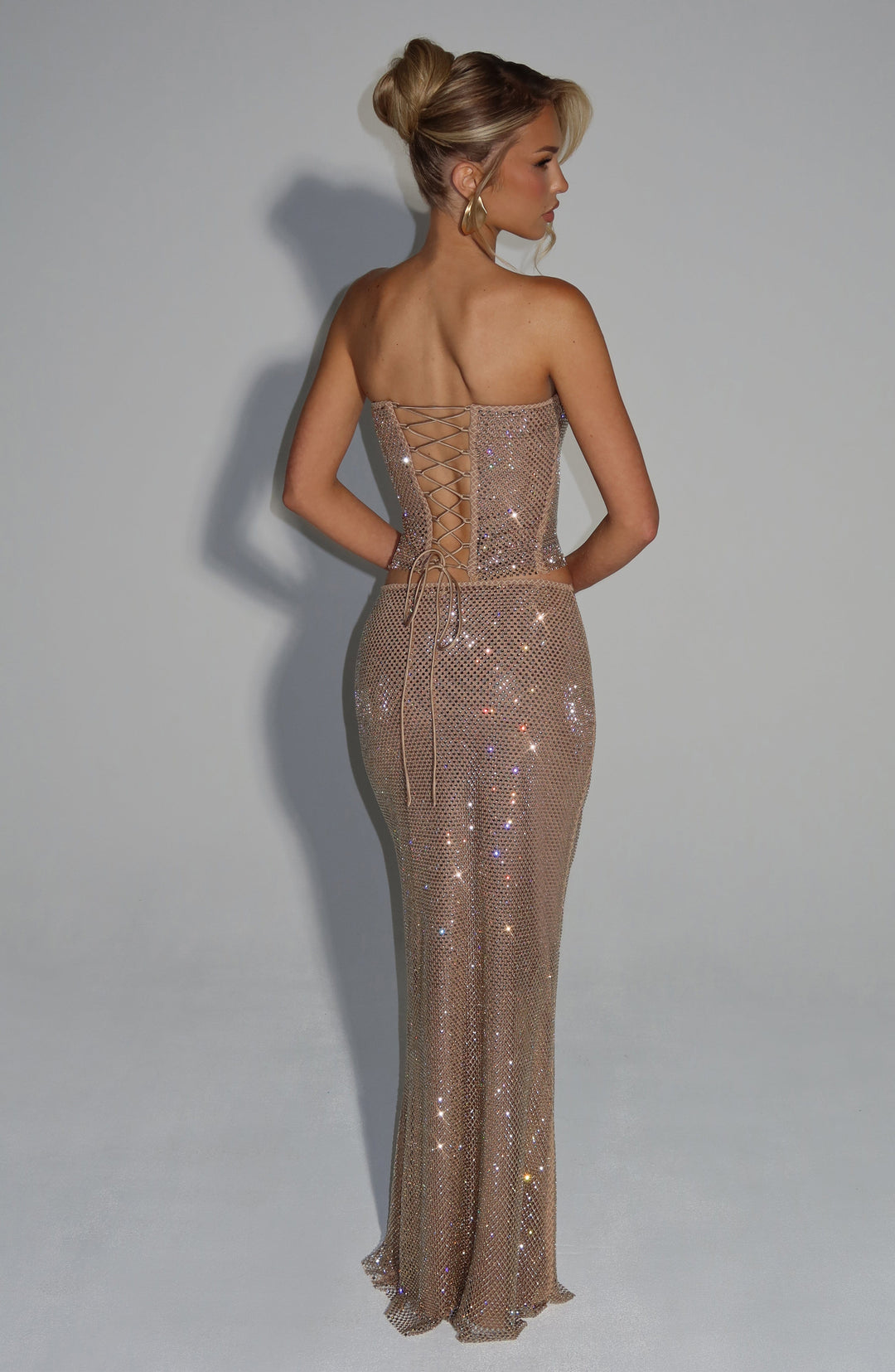 Junaelle Maxi Skirt in Gold by Clandour, product photo 2