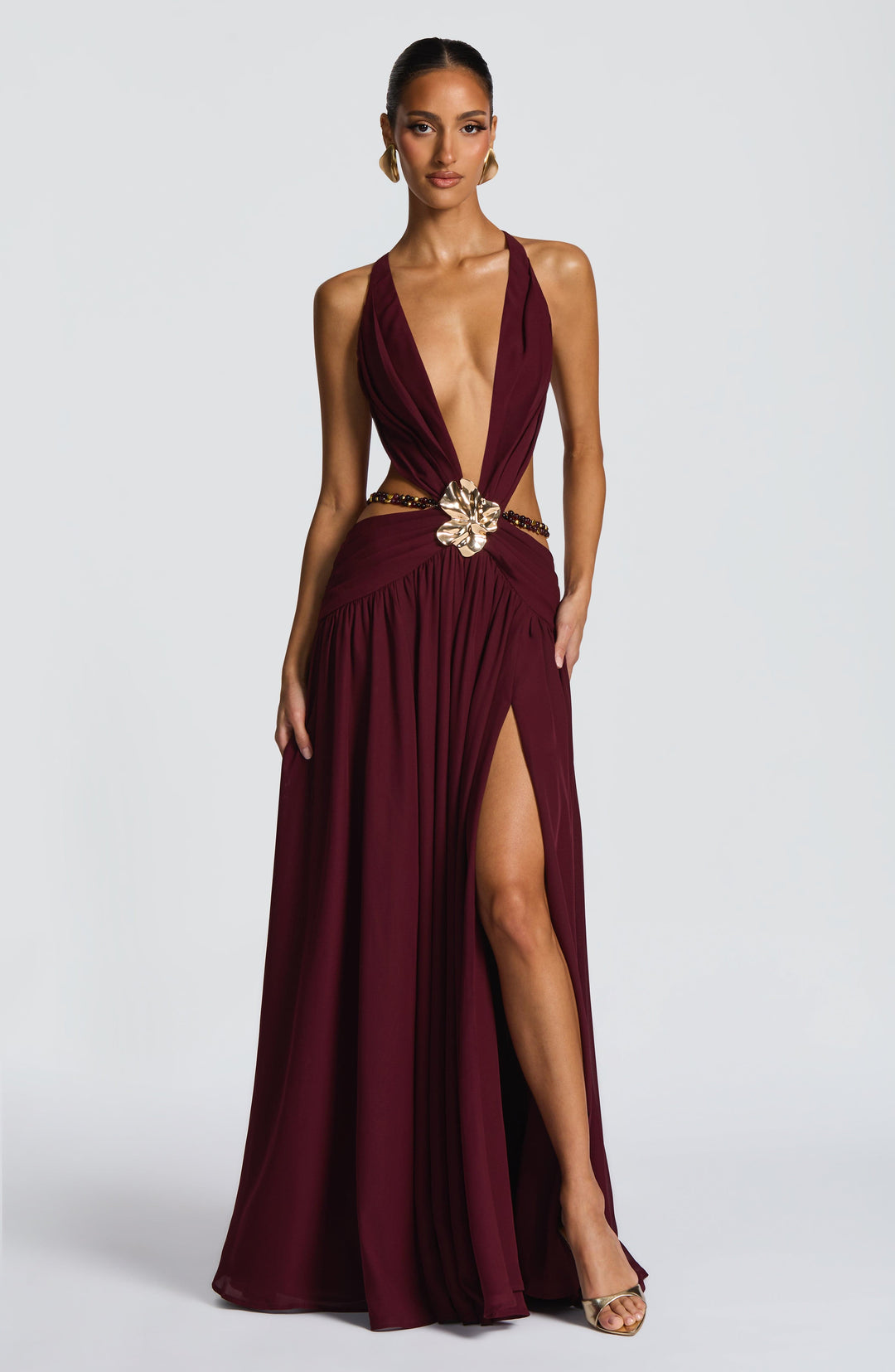 Junaessa Maxi Dress in Cherry Lacquer by Clandour, product photo 2
