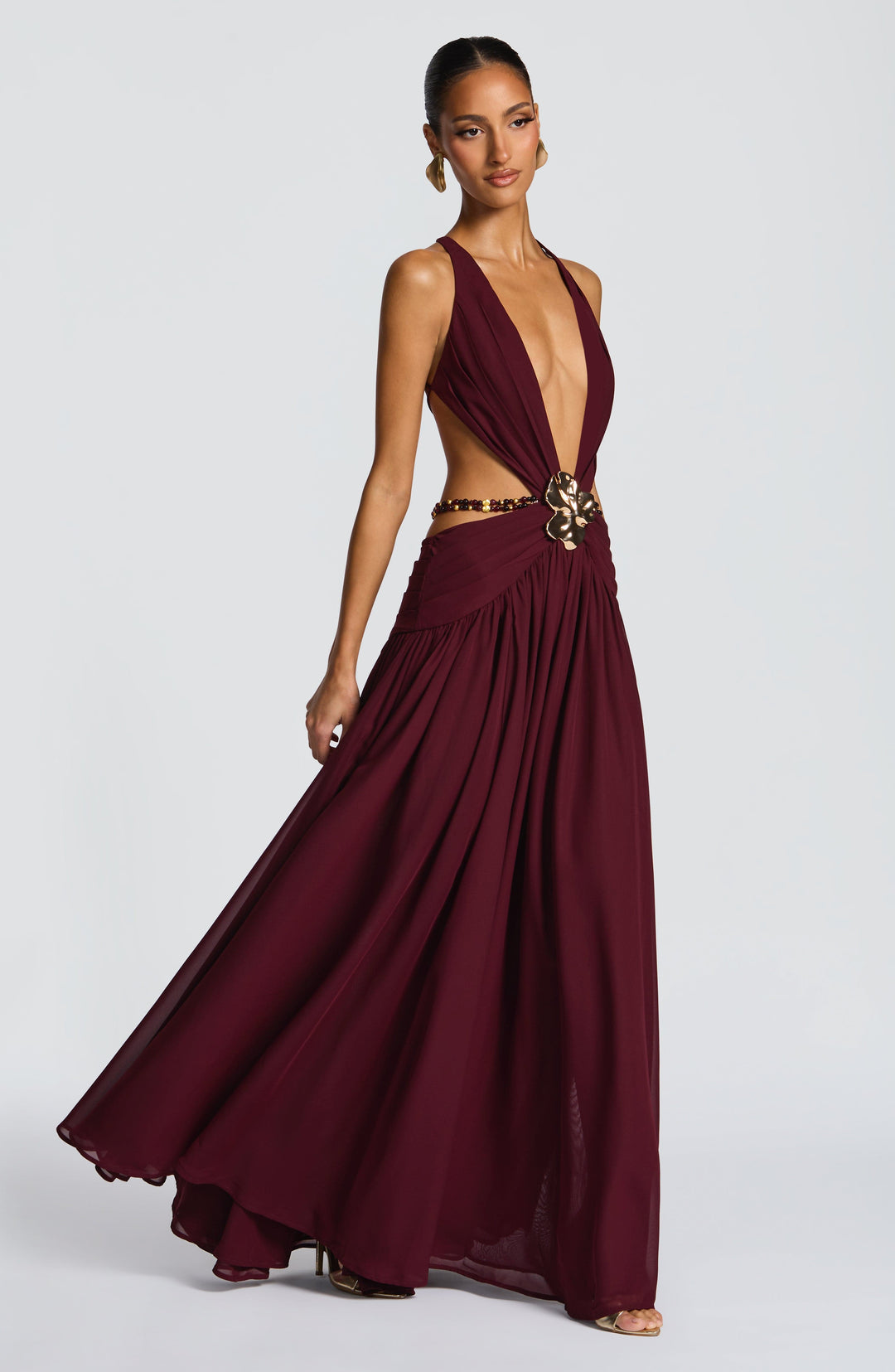 Junaessa Maxi Dress in Cherry Lacquer by Clandour, product photo 4