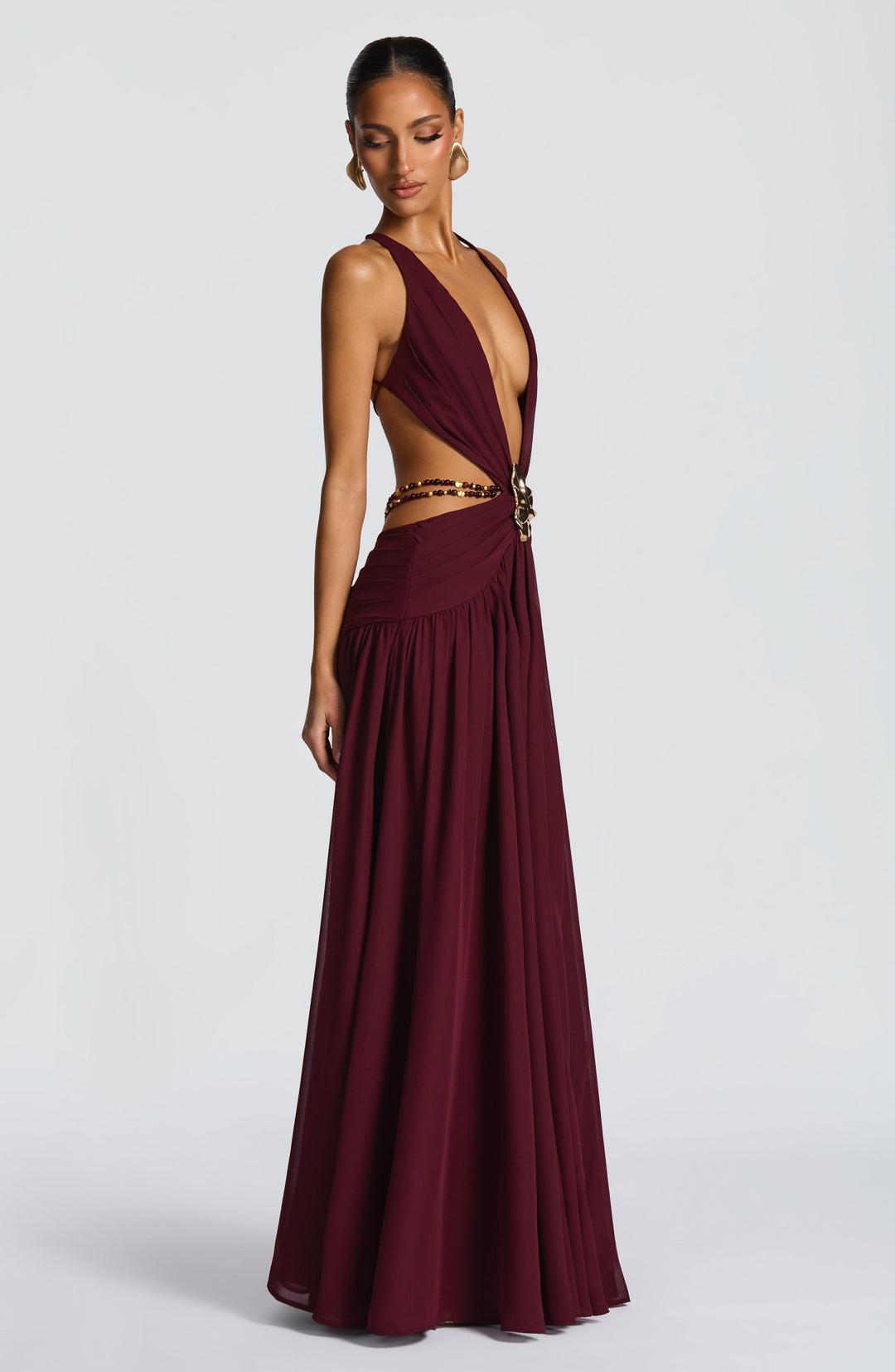Junaessa Maxi Dress in Cherry Lacquer by Clandour, product photo 5