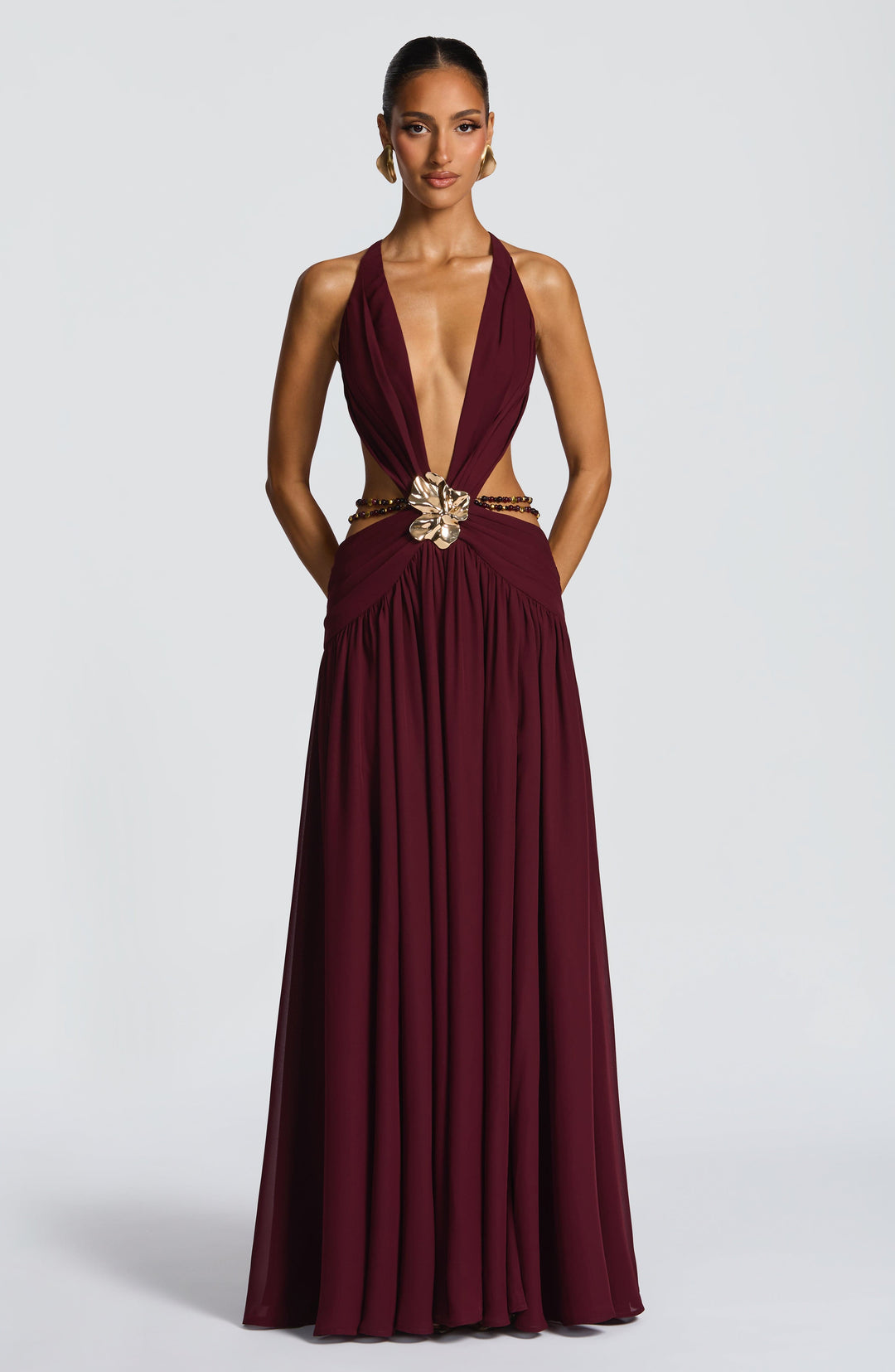 Junaessa Maxi Dress in Cherry Lacquer by Clandour, product photo 6