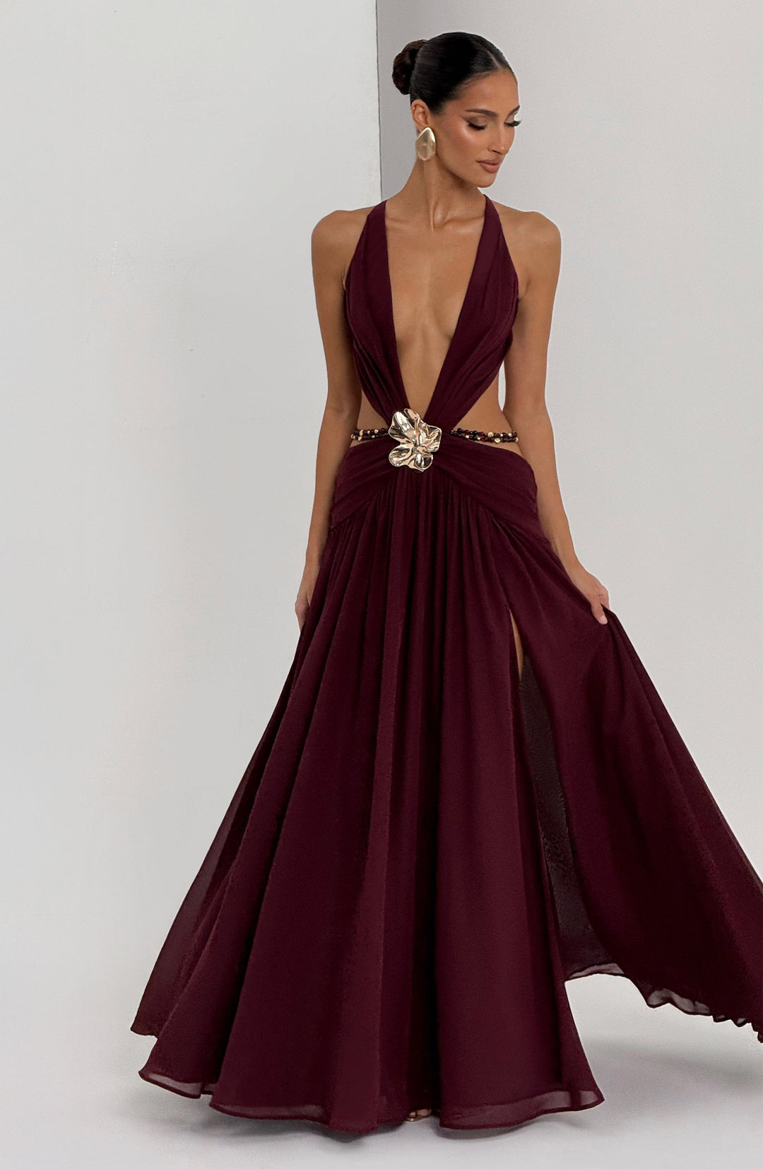Junaessa Maxi Dress in Cherry Lacquer by Clandour, product photo 8