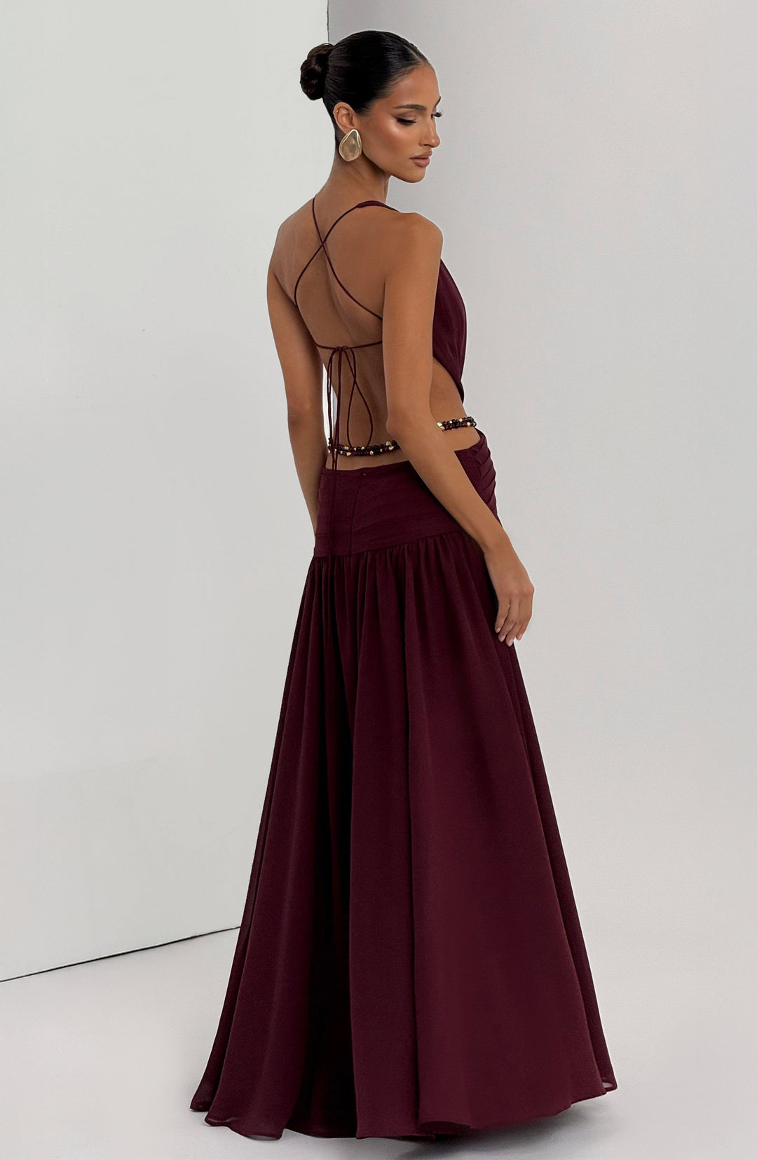 Junaessa Maxi Dress in Cherry Lacquer by Clandour, product photo 10