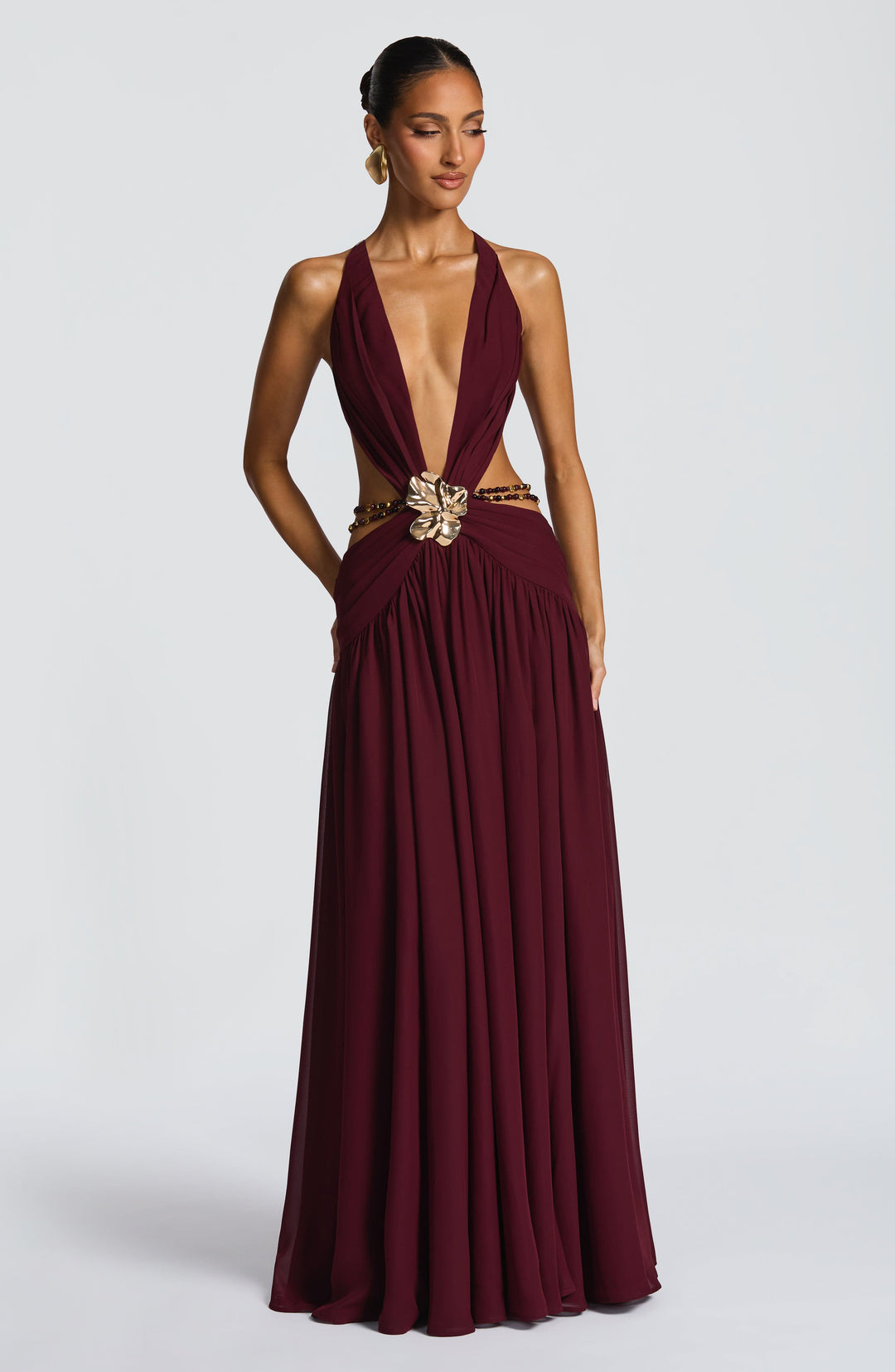 Junaessa Maxi Dress in Cherry Lacquer by Clandour, product photo 15