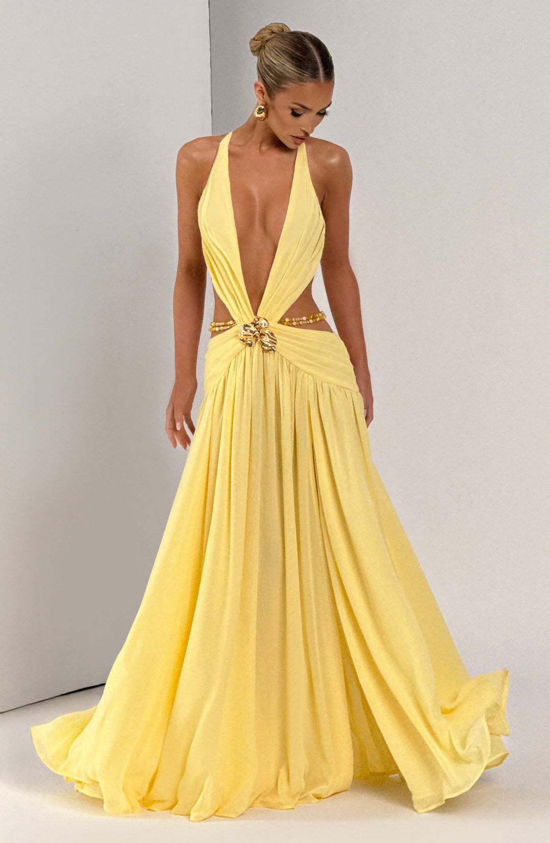Junaessa Maxi Dress in Lemon by Clandour, product photo 4