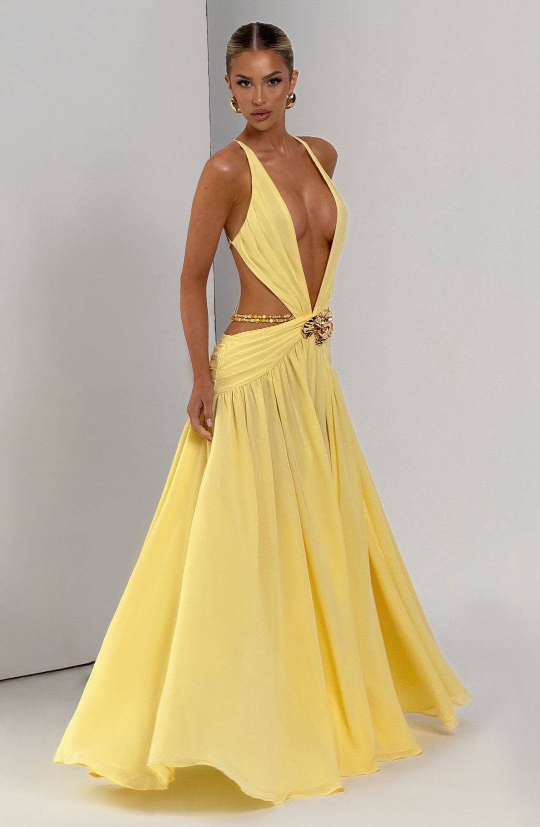 Junaessa Maxi Dress in Lemon by Clandour, product photo 5