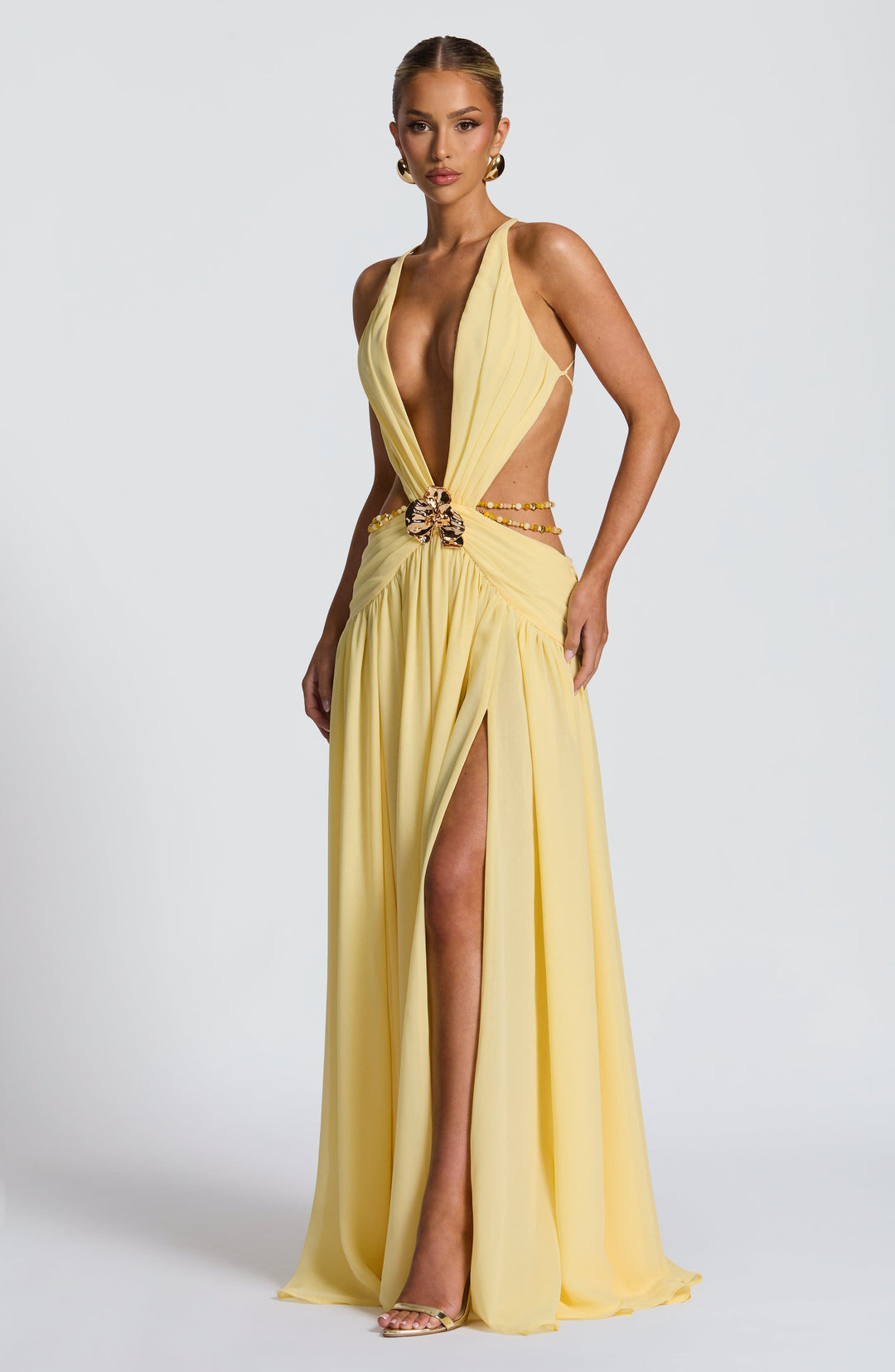 Junaessa Maxi Dress in Lemon by Clandour, product photo 8