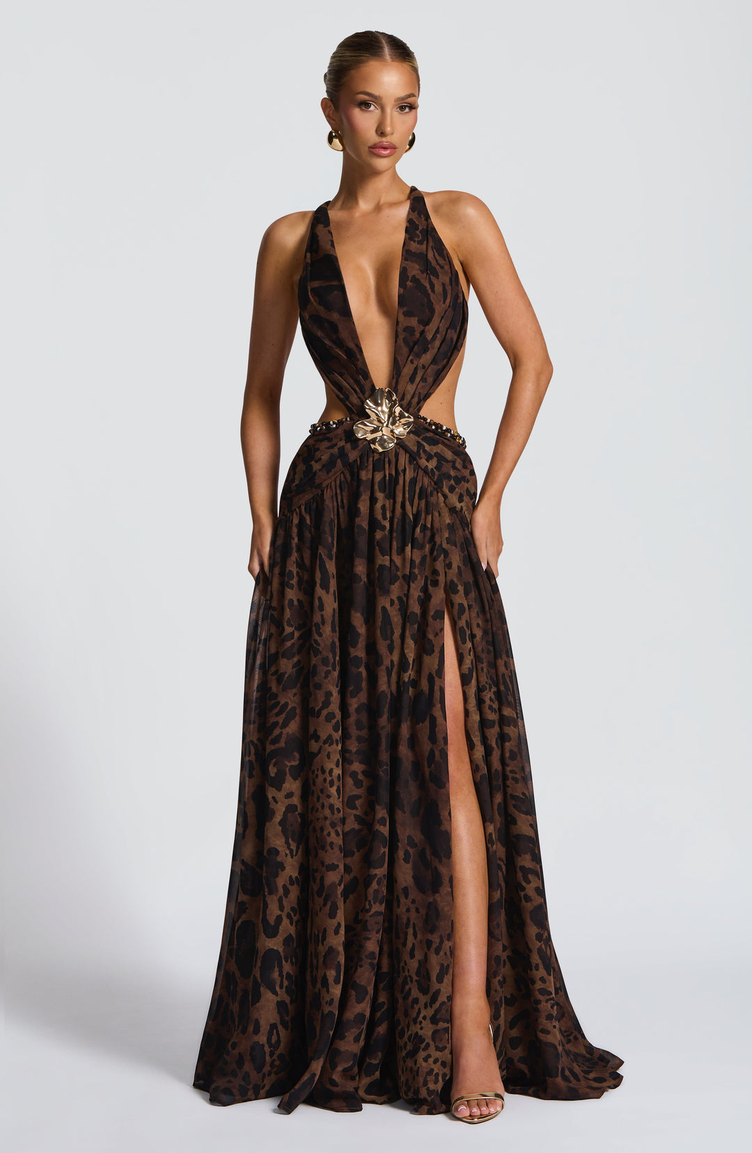 Junaessa Maxi Dress in Leopard Print by Clandour, product photo 4