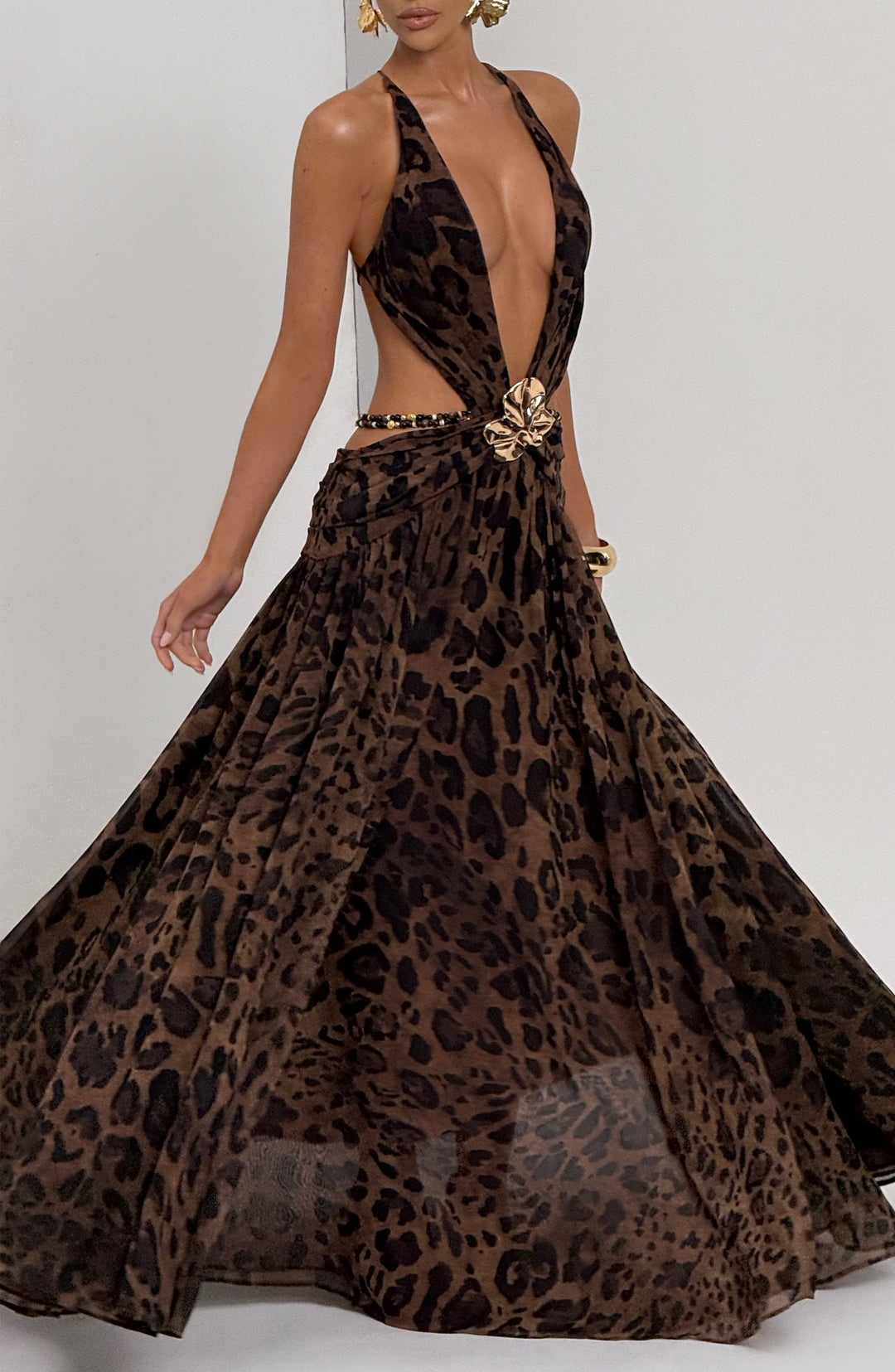 Junaessa Maxi Dress in Leopard Print by Clandour, product photo 10