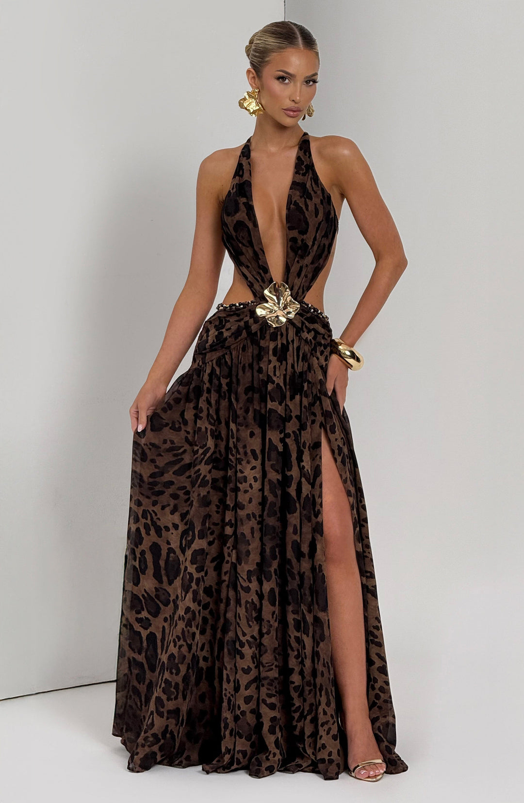 Junaessa Maxi Dress in Leopard Print by Clandour, product photo 11