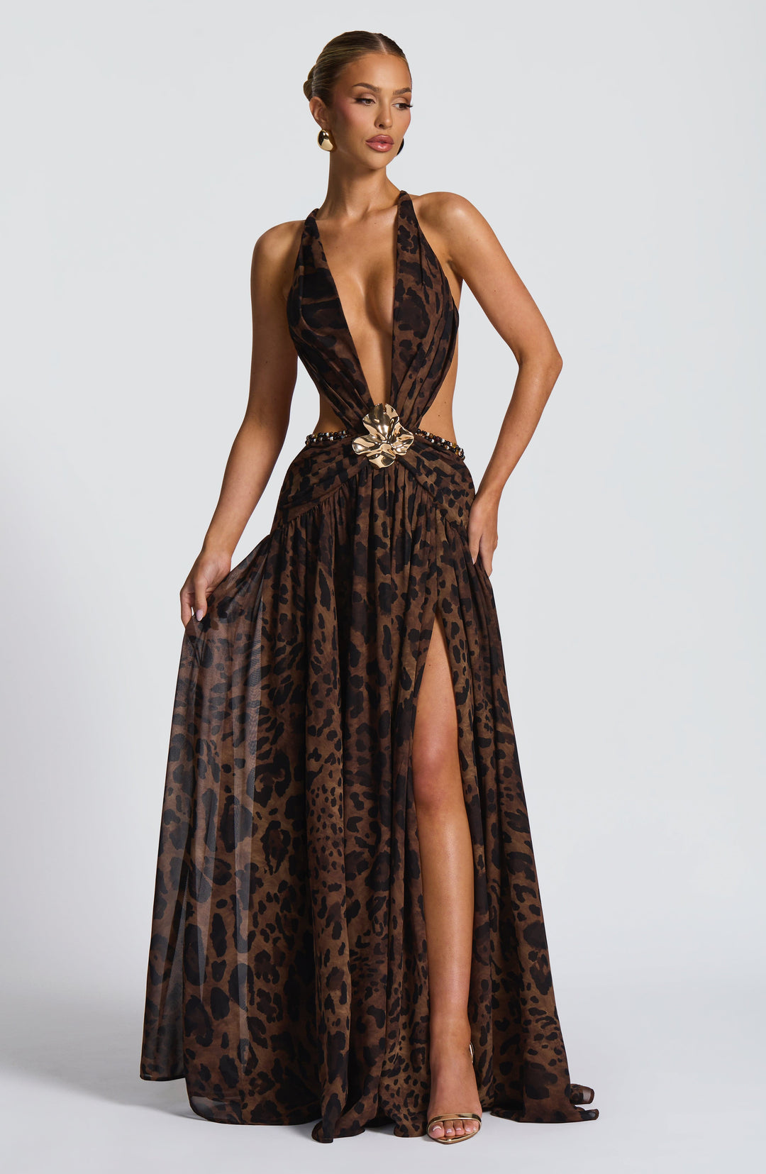 Junaessa Maxi Dress in Leopard Print by Clandour, product photo 14