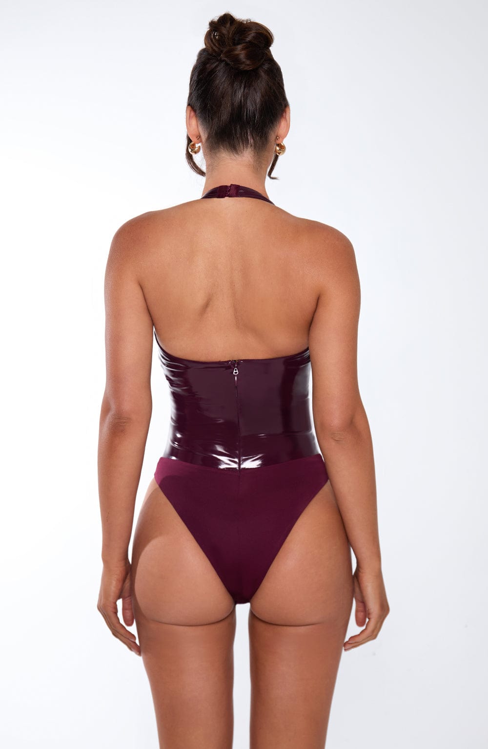 Junaina Bodysuit in Cherry Lacquer by Clandour, product photo 7
