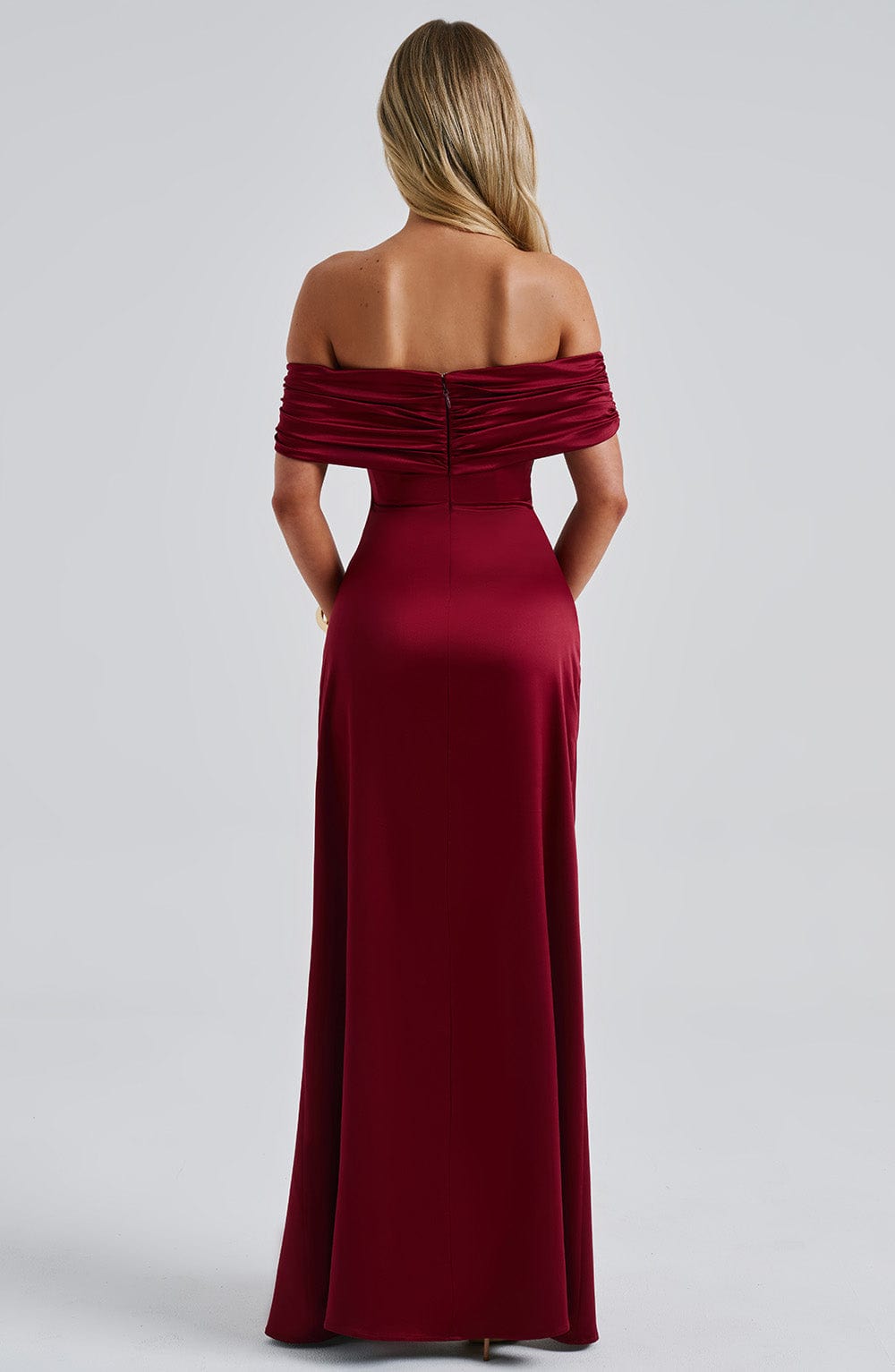 Junaine Maxi Dress in Burgundy by Clandour, product photo 3