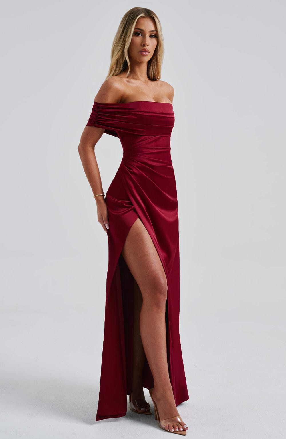 Junaine Maxi Dress in Burgundy by Clandour, product photo 5