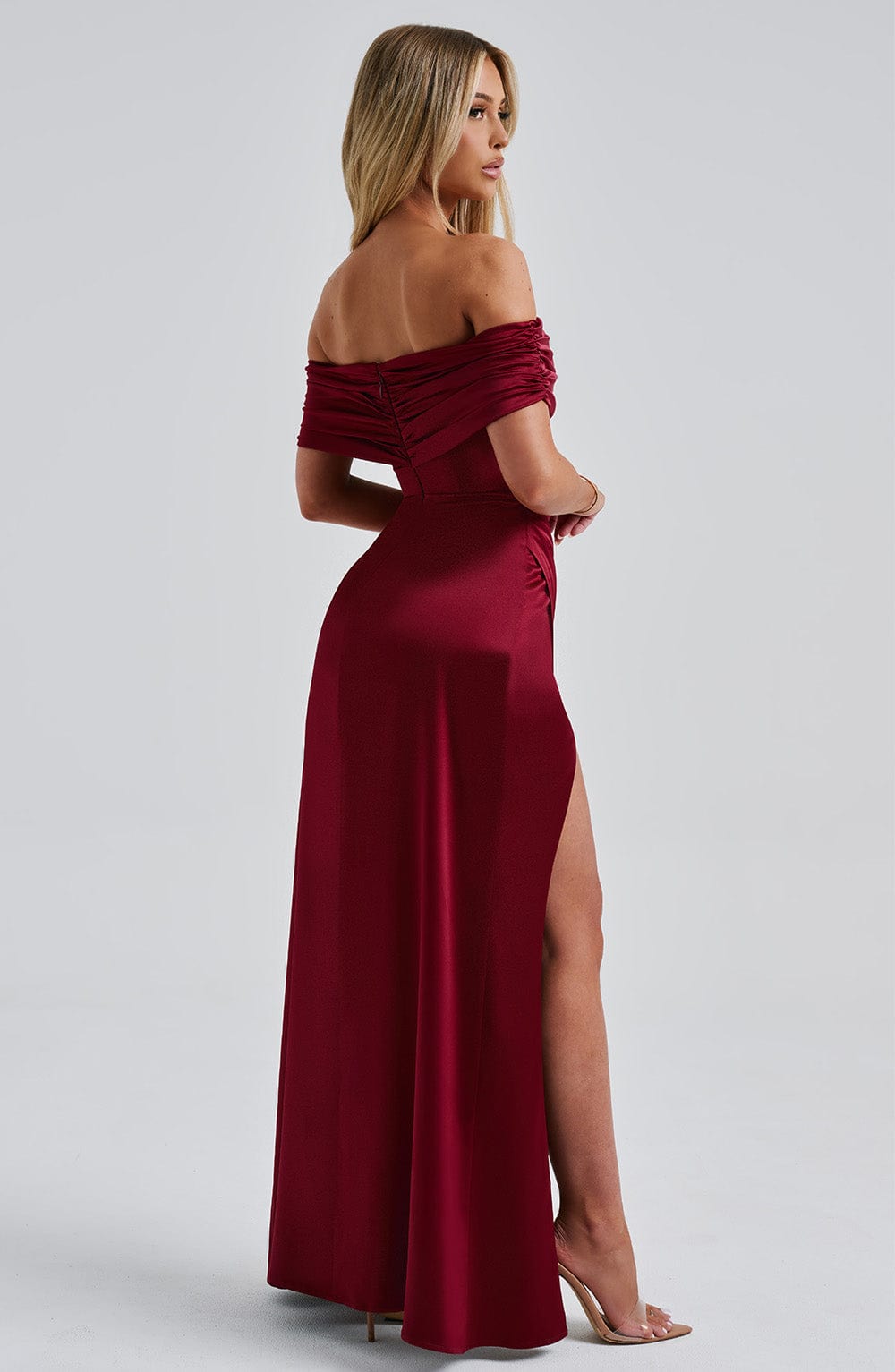 Junaine Maxi Dress in Burgundy by Clandour, product photo 6