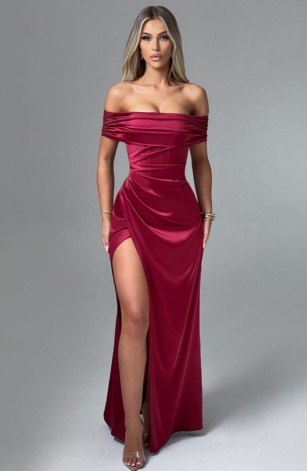 Junaine Maxi Dress in Burgundy by Clandour, product photo 7