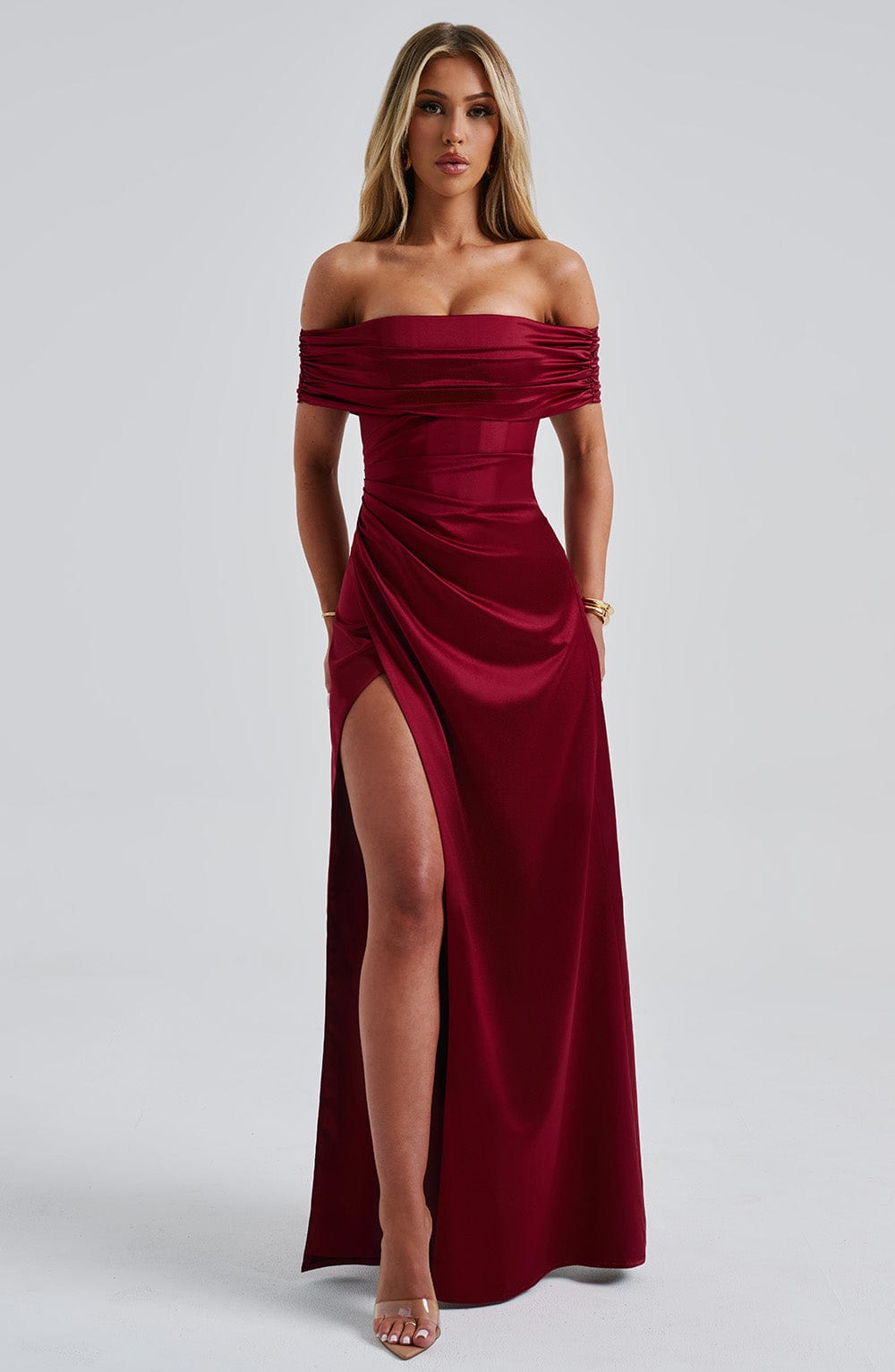Junaine Maxi Dress in Burgundy by Clandour, product photo 8