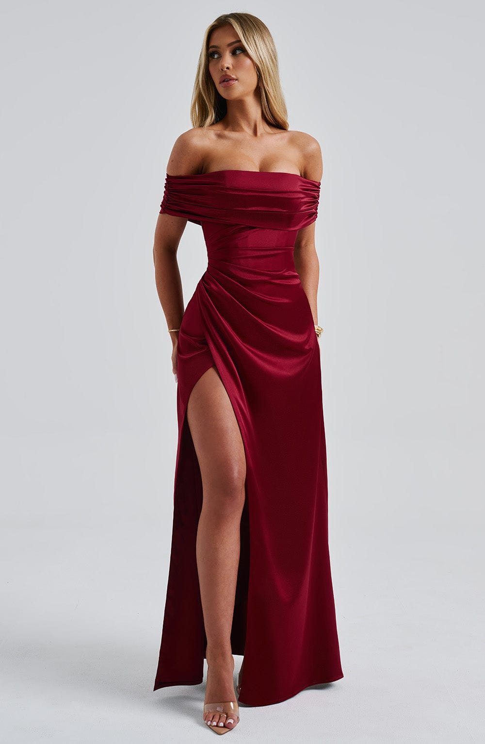 Junaine Maxi Dress in Burgundy by Clandour, product photo 9