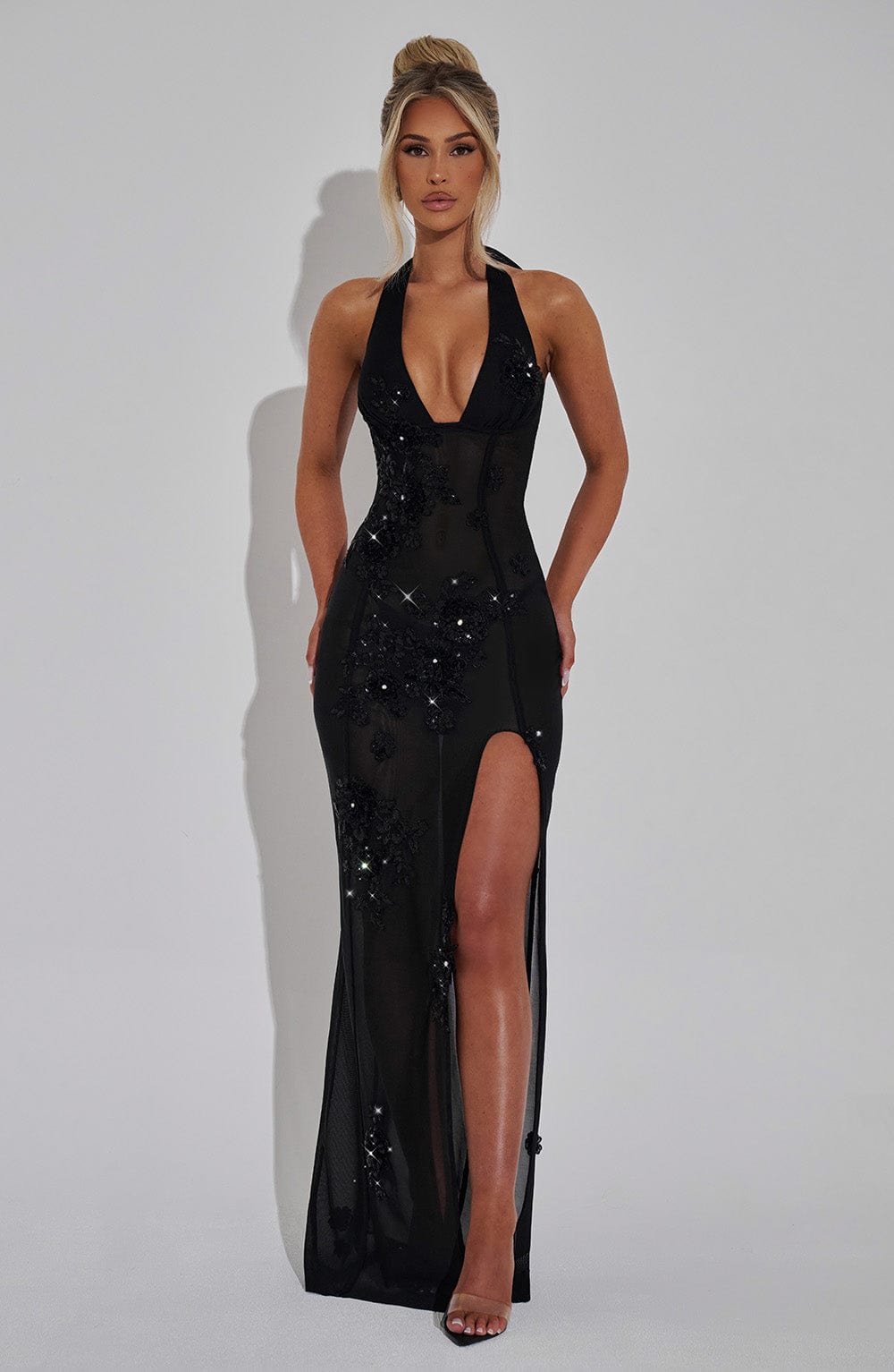 Junairis Maxi Dress in Black by Clandour, product photo 8