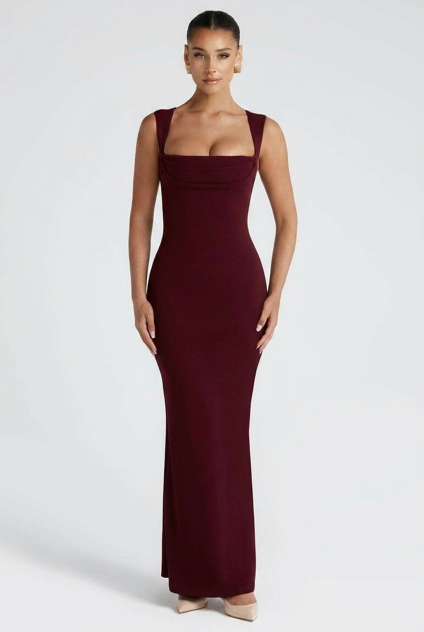 Clandour | Junaise Maxi Dress - Cherry Lacquer - product photo 4