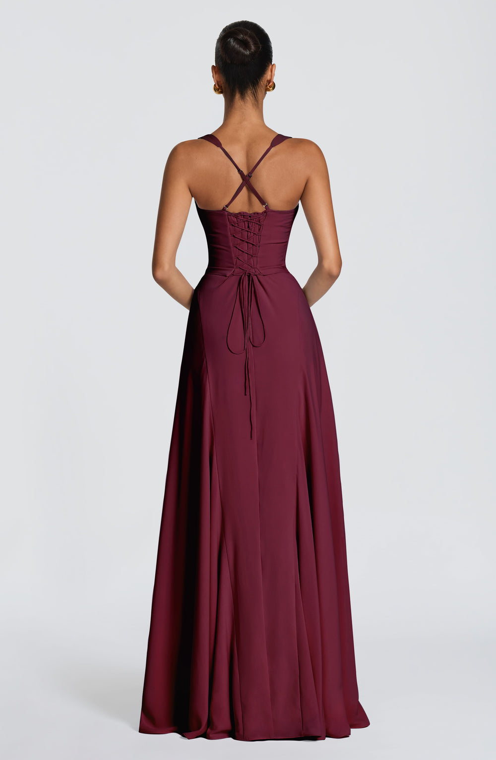 Junalina Maxi Dress in Cherry Lacquer by Clandour, product photo 2