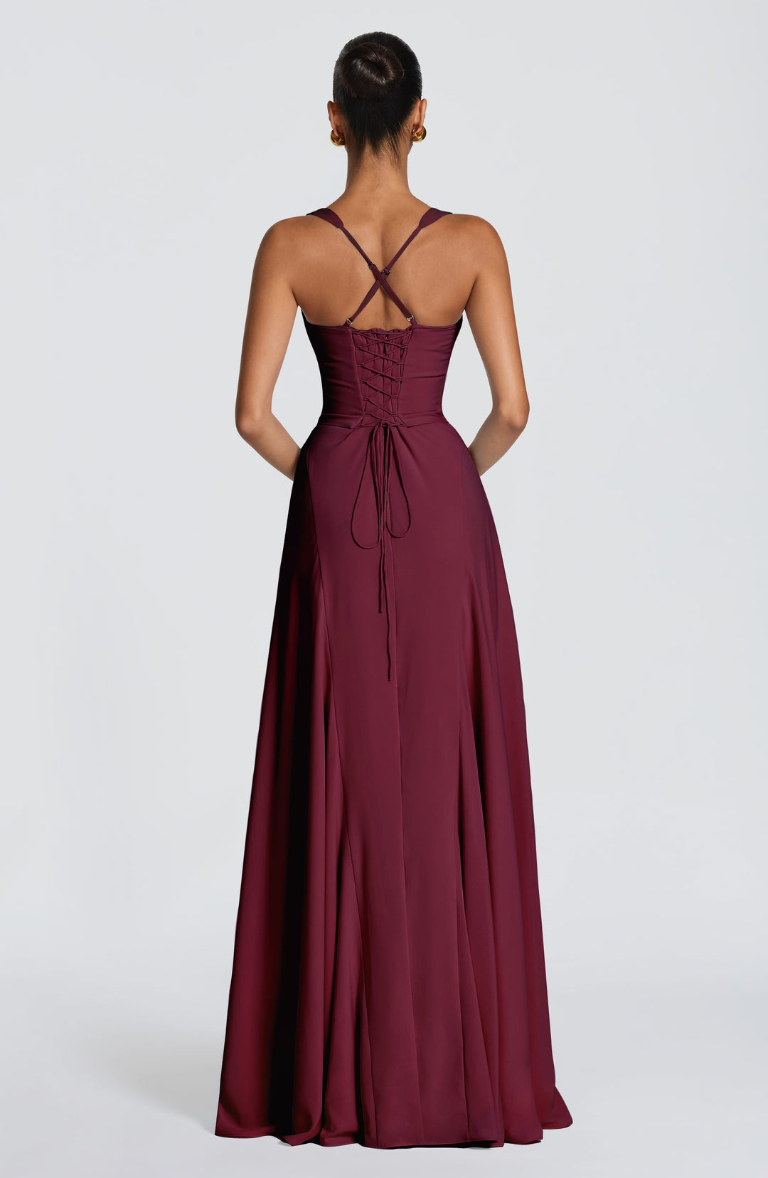 Junalina Maxi Dress in Cherry Lacquer by Clandour, product photo 2