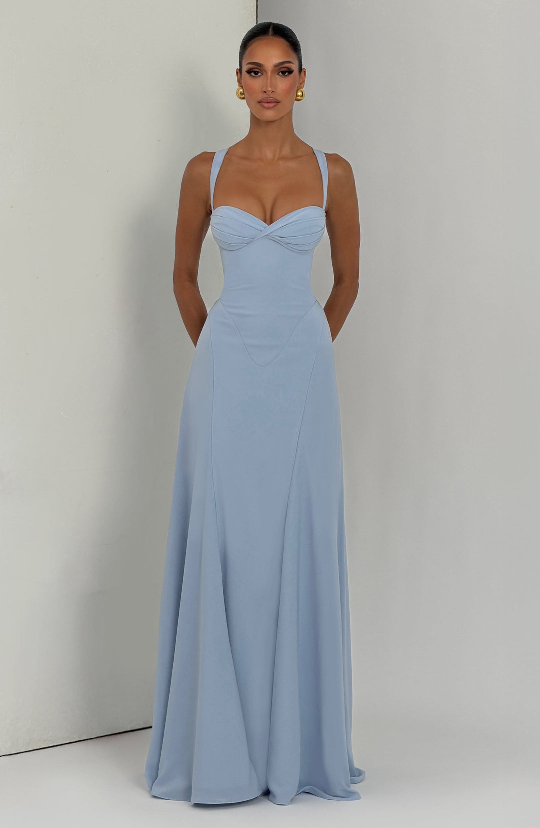 Junalina Maxi Dress in Glacier Blue by Clandour, product photo 7