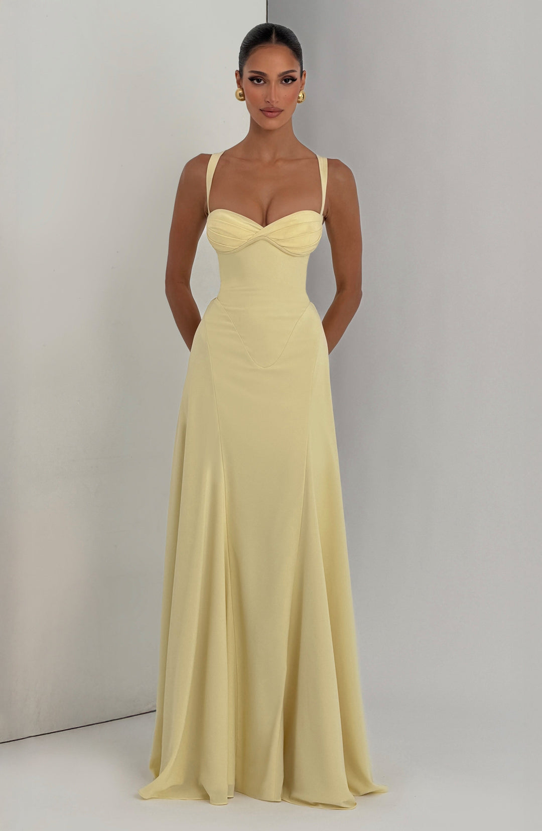 Junalina Maxi Dress in Lemon by Clandour, product photo 5