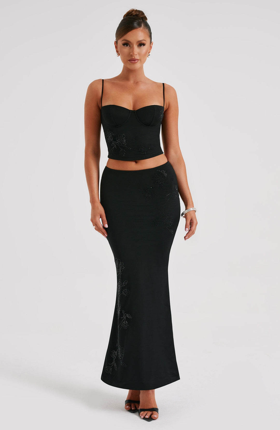 Junalise Maxi Skirt in Black by Clandour, product photo 1