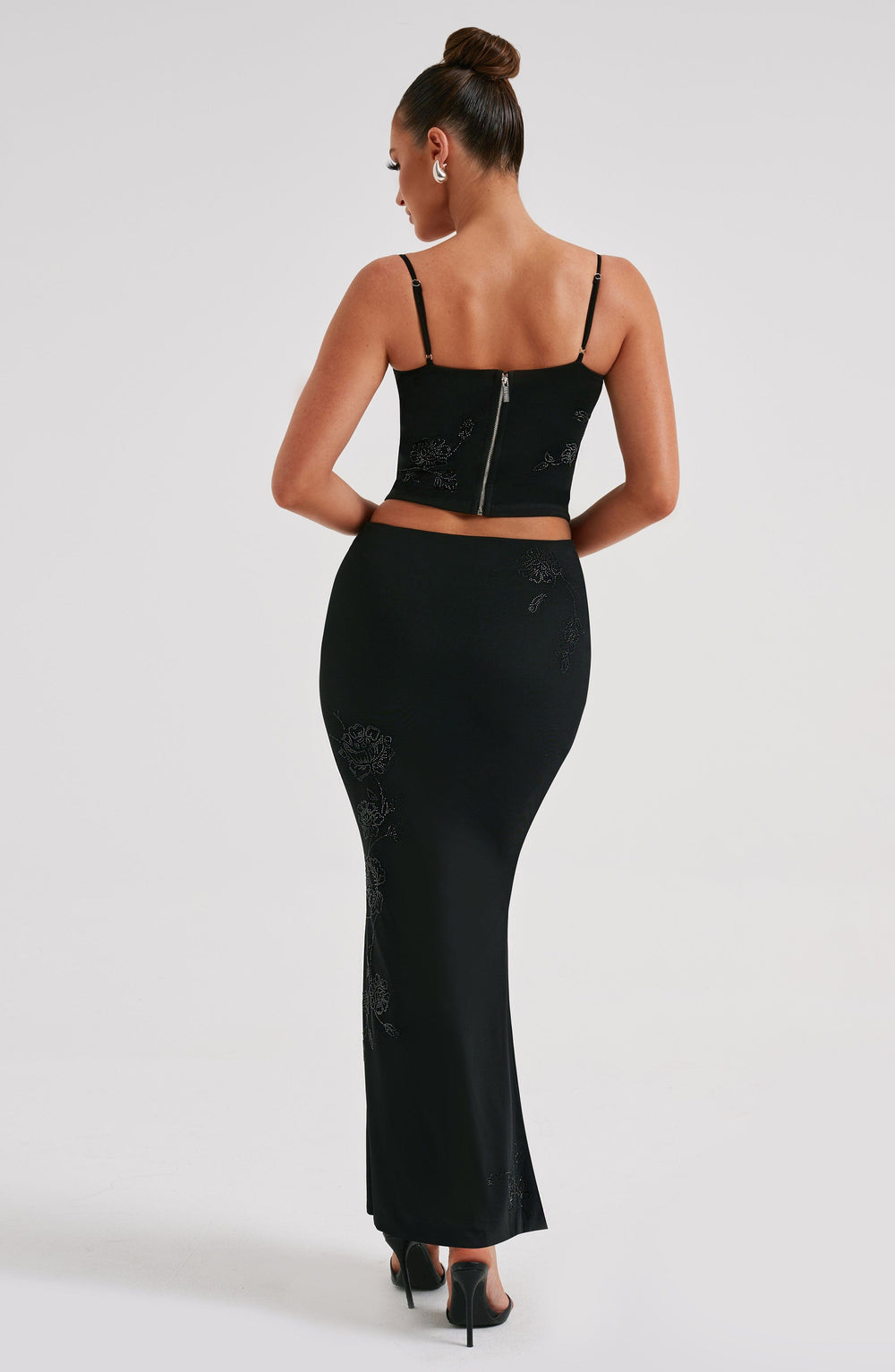 Junalise Maxi Skirt in Black by Clandour, product photo 2