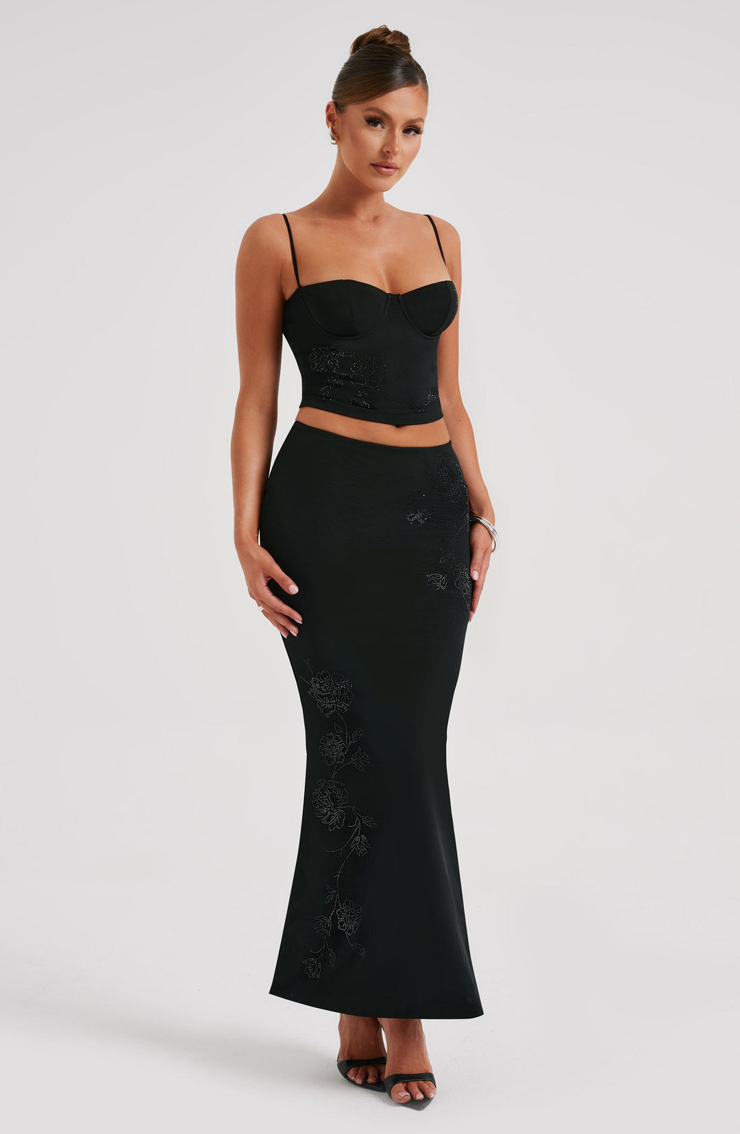 Junalise Maxi Skirt in Black by Clandour, product photo 4