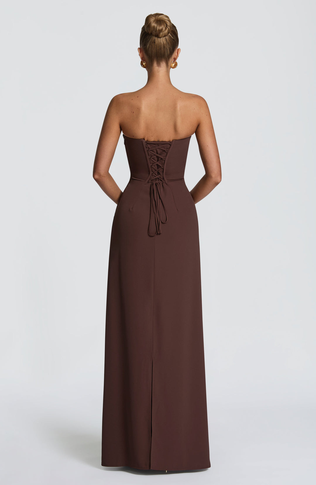 Junamira Maxi Dress in Plum Brown by Clandour, product photo 2