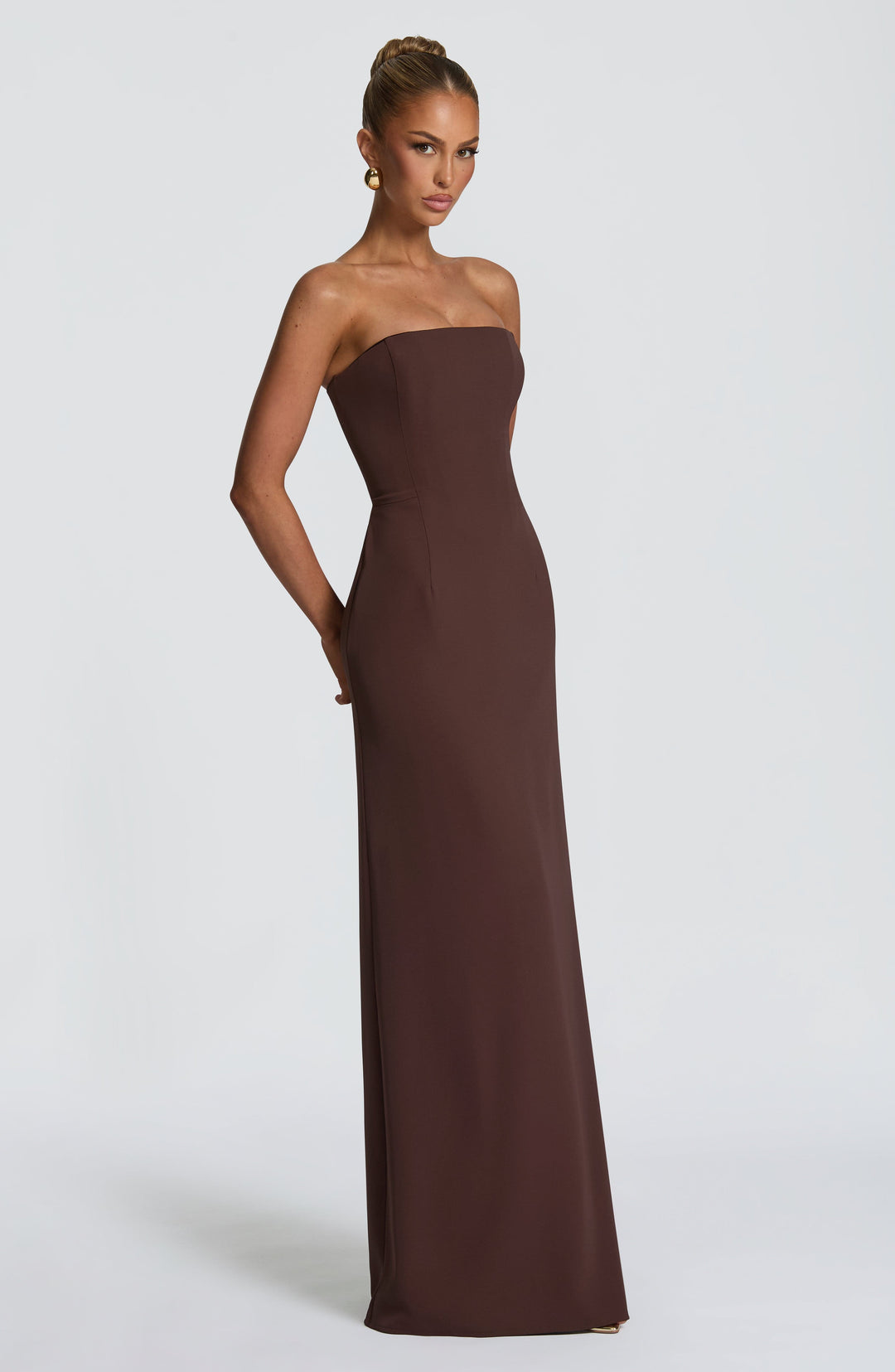 Junamira Maxi Dress in Plum Brown by Clandour, product photo 4