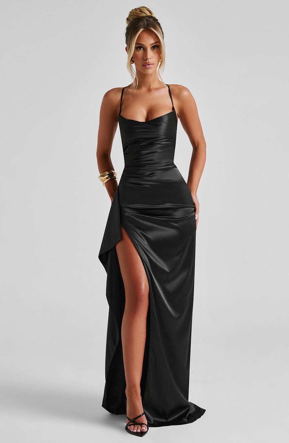 Junanna Maxi Dress in Black by Clandour, product photo 1