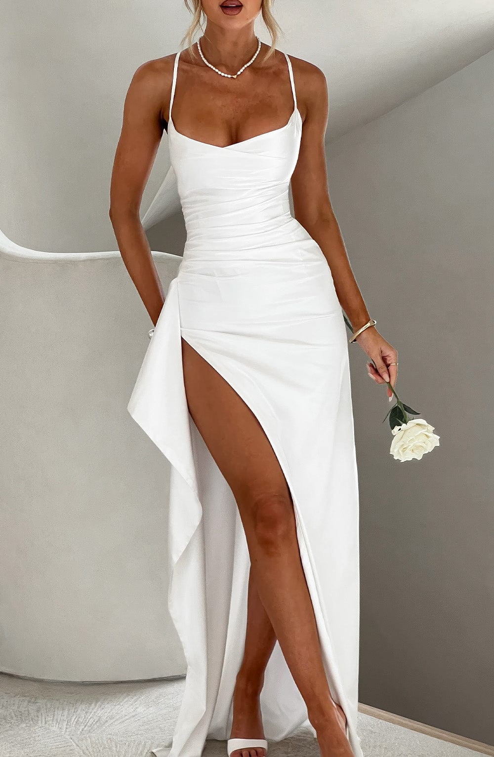 Junanna Maxi Dress in Ivory by Clandour, product photo 2
