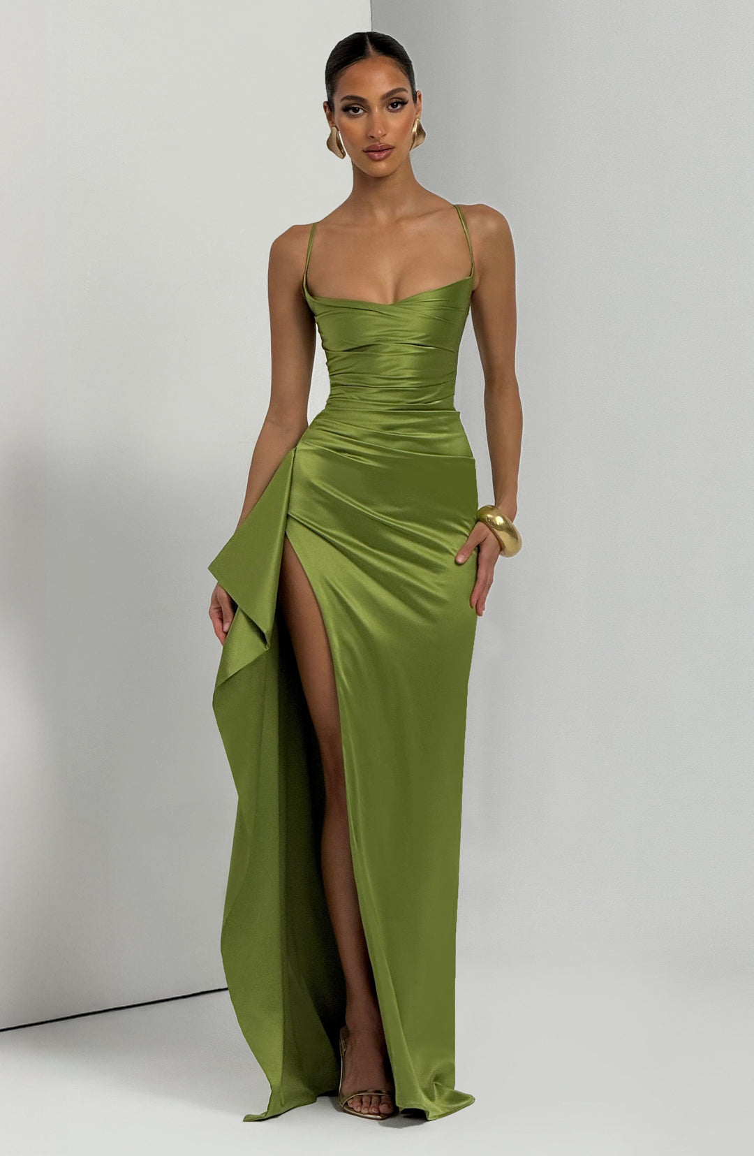Junanna Maxi Dress in Olive by Clandour, product photo 3