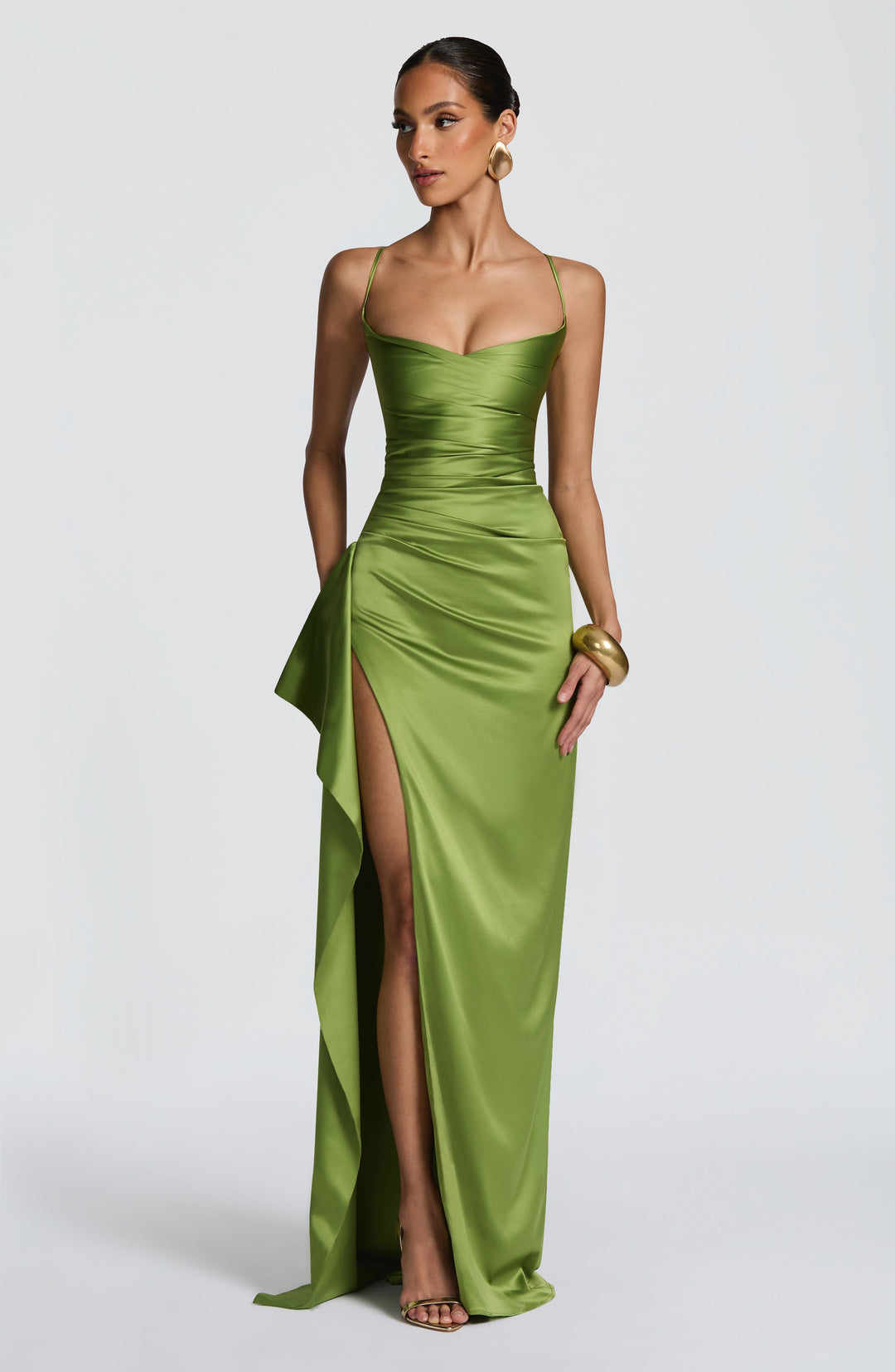 Junanna Maxi Dress in Olive by Clandour, product photo 5