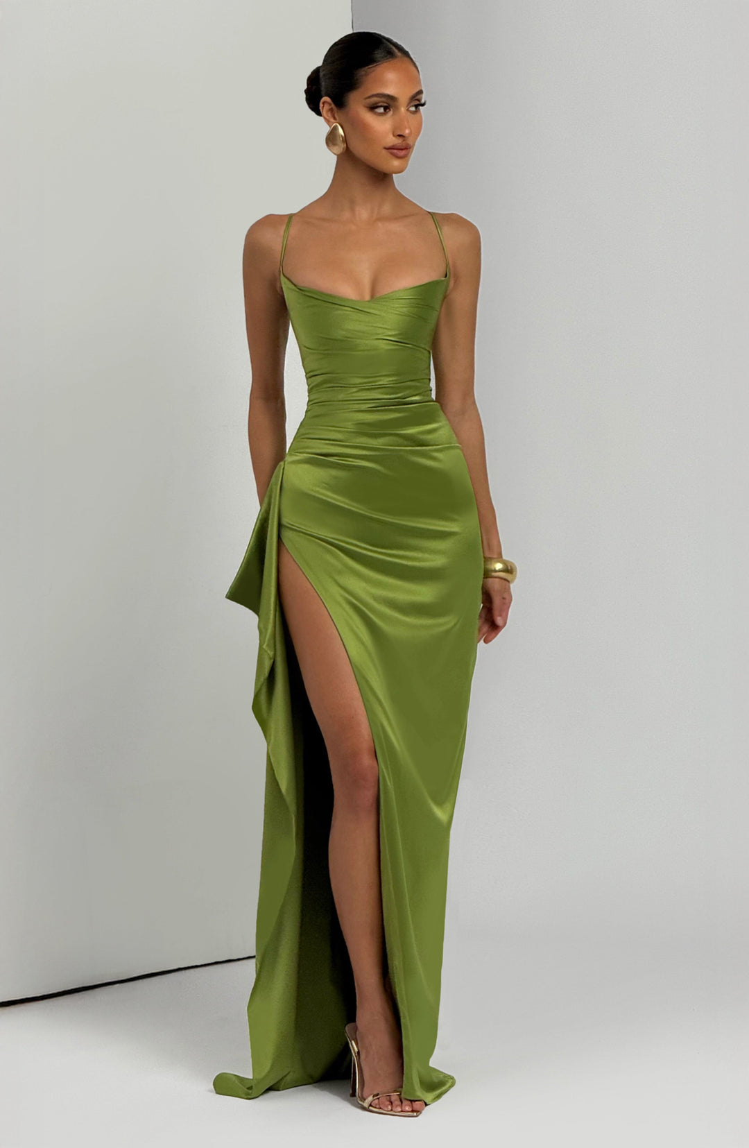 Junanna Maxi Dress in Olive by Clandour, product photo 6