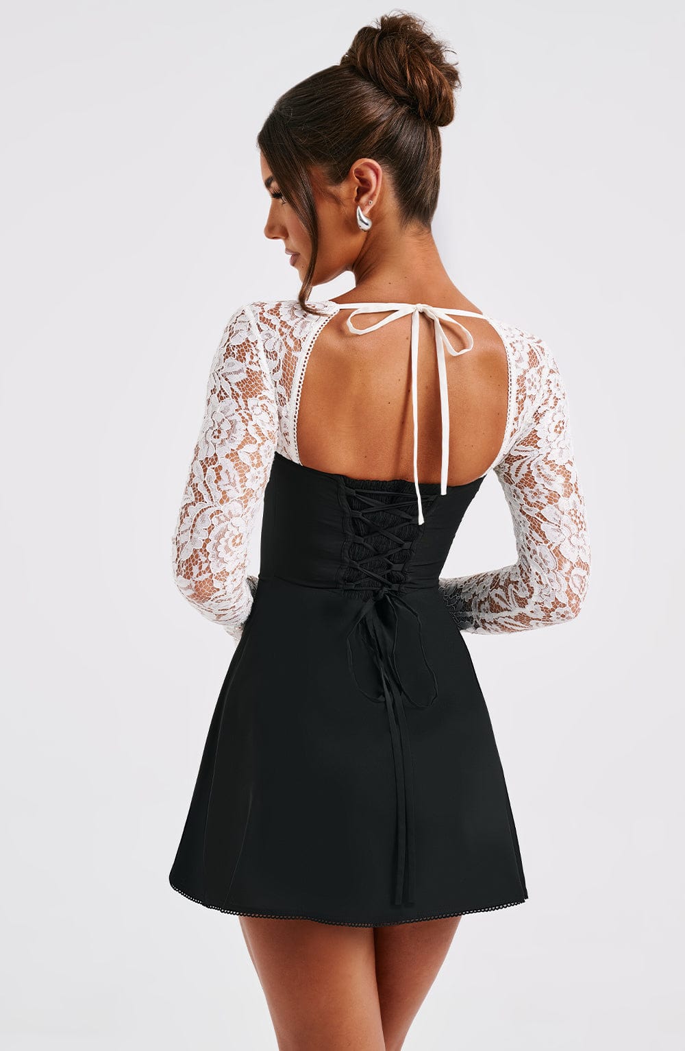 Junanora Mini Dress in Black/White by Clandour, product photo 4