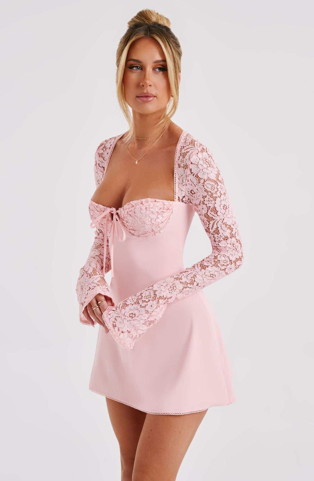 Junanora Mini Dress in Blush by Clandour, product photo 6
