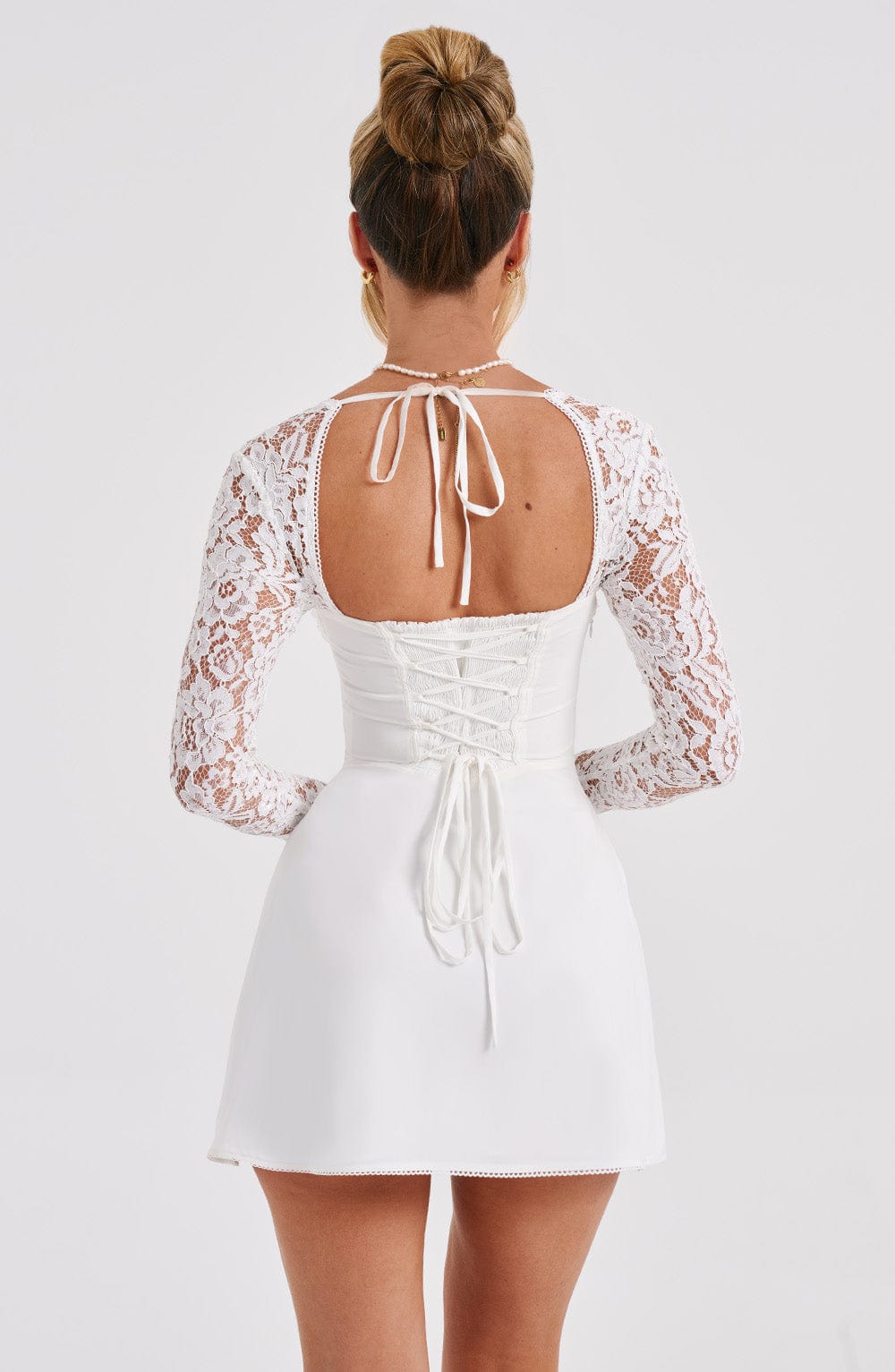 Junanora Mini Dress in Ivory by Clandour, product photo 19