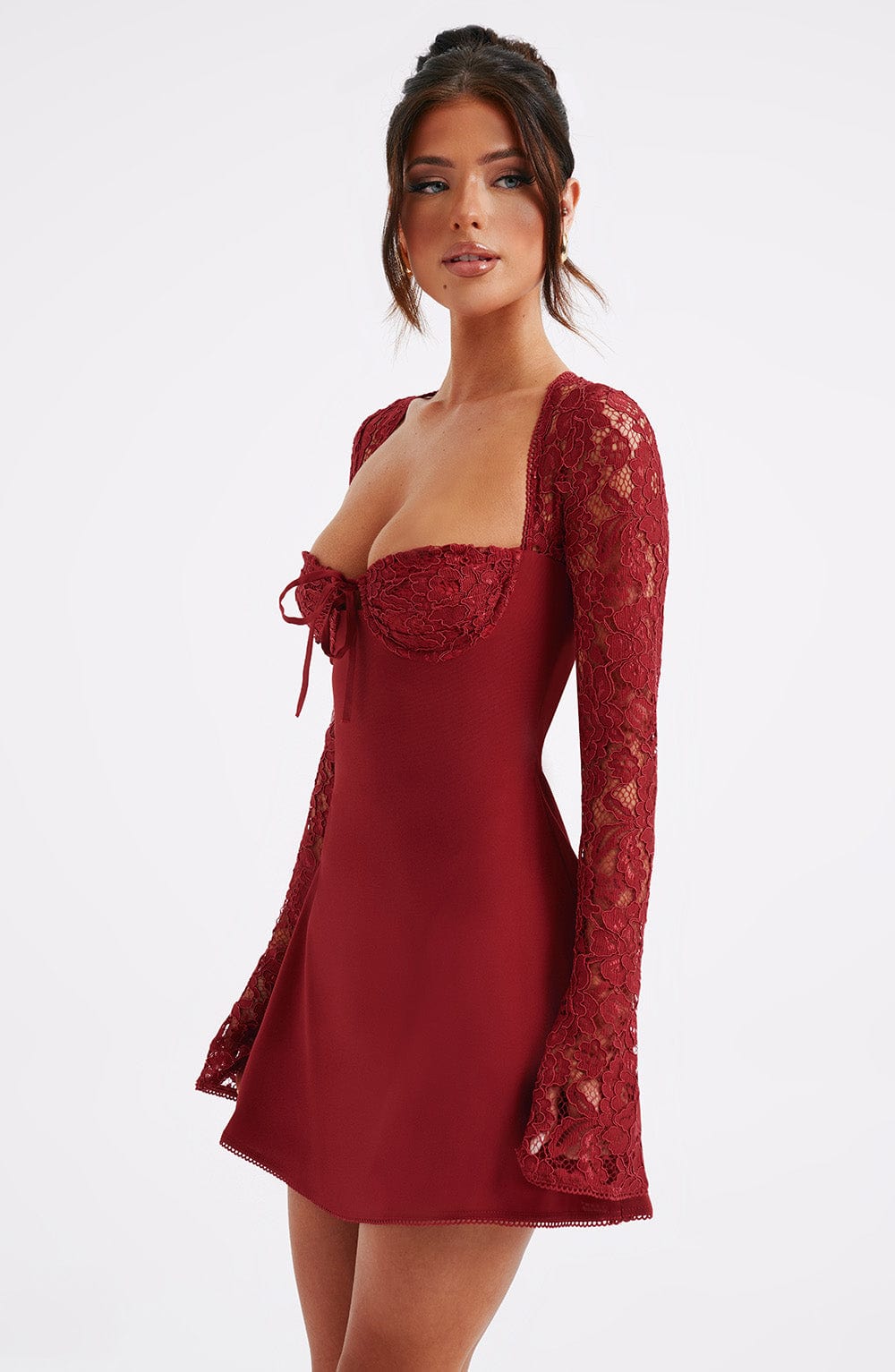 Junanora Mini Dress in Red by Clandour, product photo 7