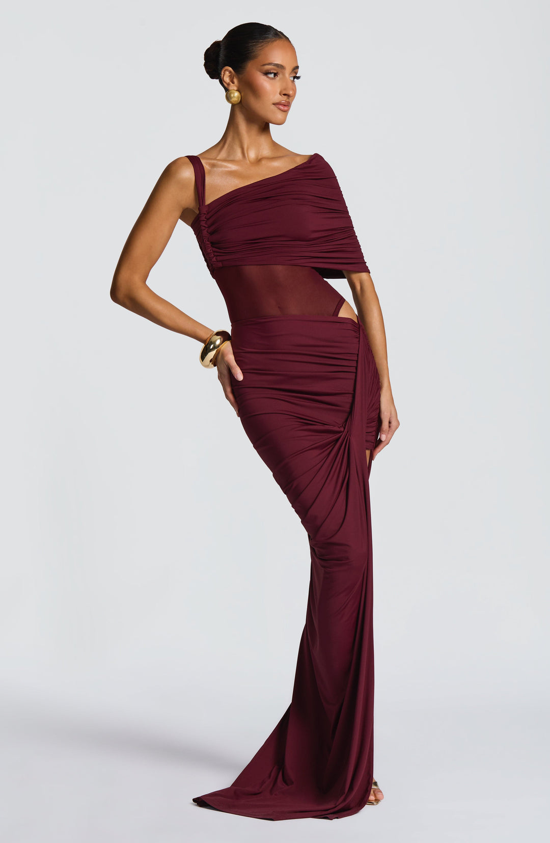 Junaola Maxi Skirt in Cherry Lacquer by Clandour, product photo 7