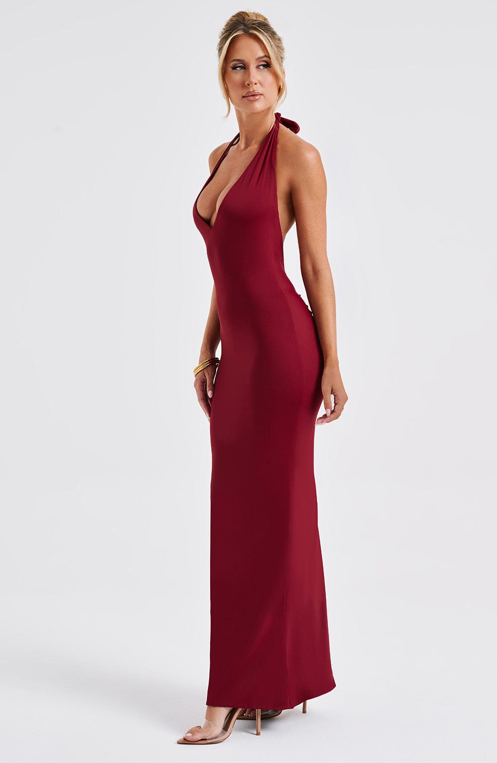 Junaora Maxi Dress in Burgundy by Clandour, product photo 5
