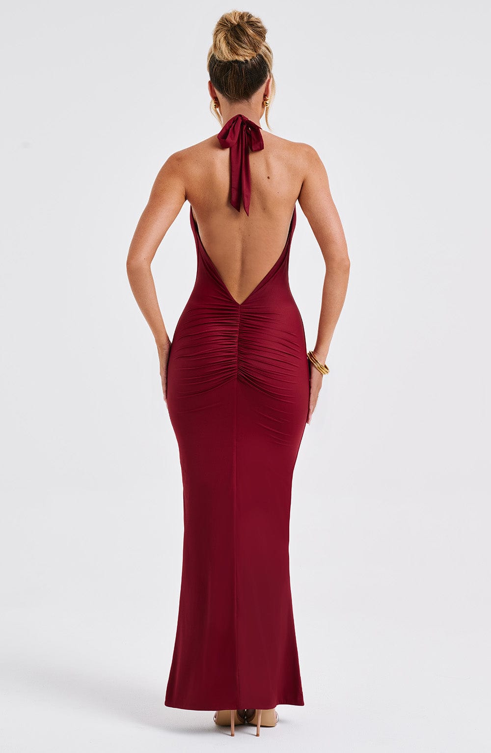Junaora Maxi Dress in Burgundy by Clandour, product photo 7