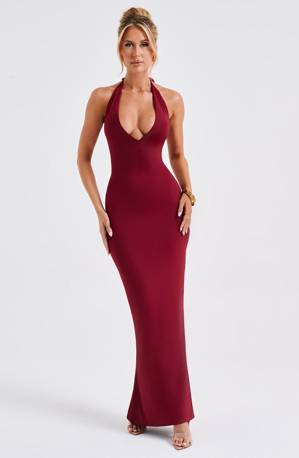 Junaora Maxi Dress in Burgundy by Clandour, product photo 10