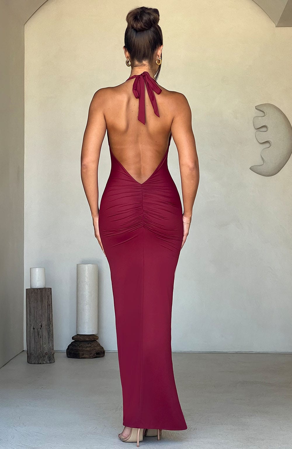 Junaora Maxi Dress in Burgundy by Clandour, product photo 12